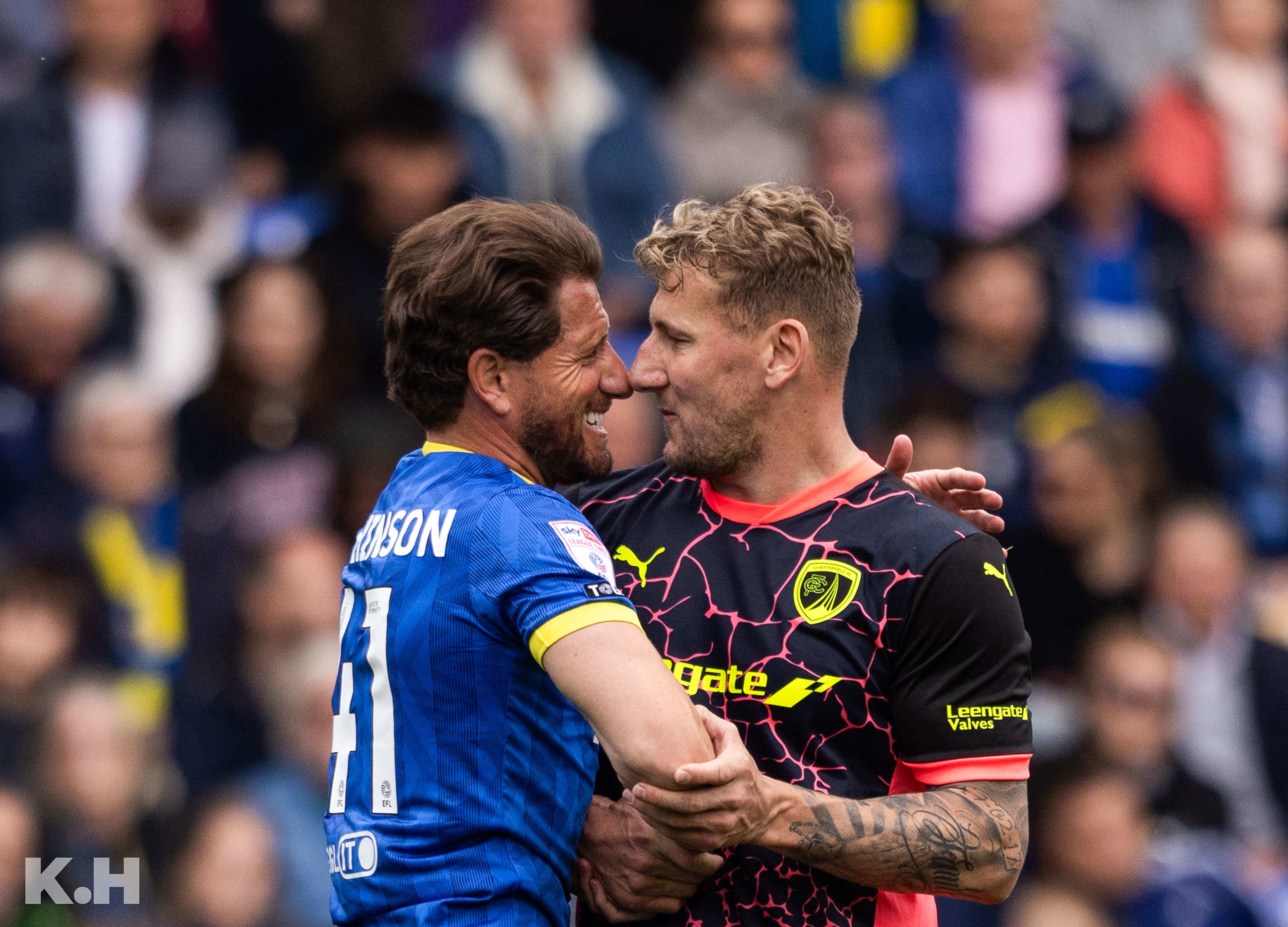 AFC Wimbledon draw 0-0 to Chesterfield FC in a League 2 Fixture at The Cherry Red Records Stadium. Shot for Kontent Haus Agency.