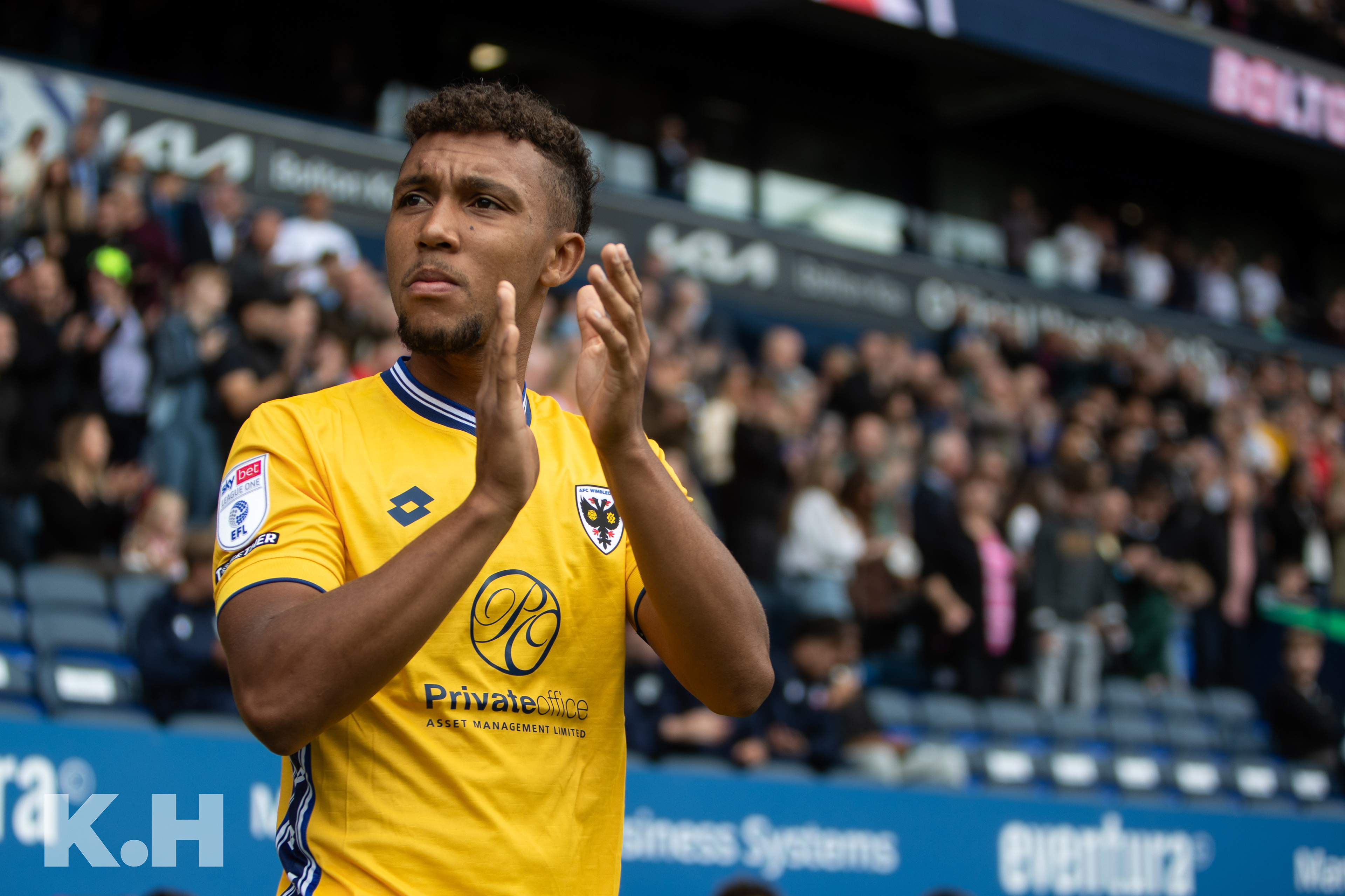 AFC Wimbledon suffer a 3-0 defeat to Bolton Wanderers in a League 1 fixture at the Toughsheet Community Stadium. Shot for Kontent Haus Agency