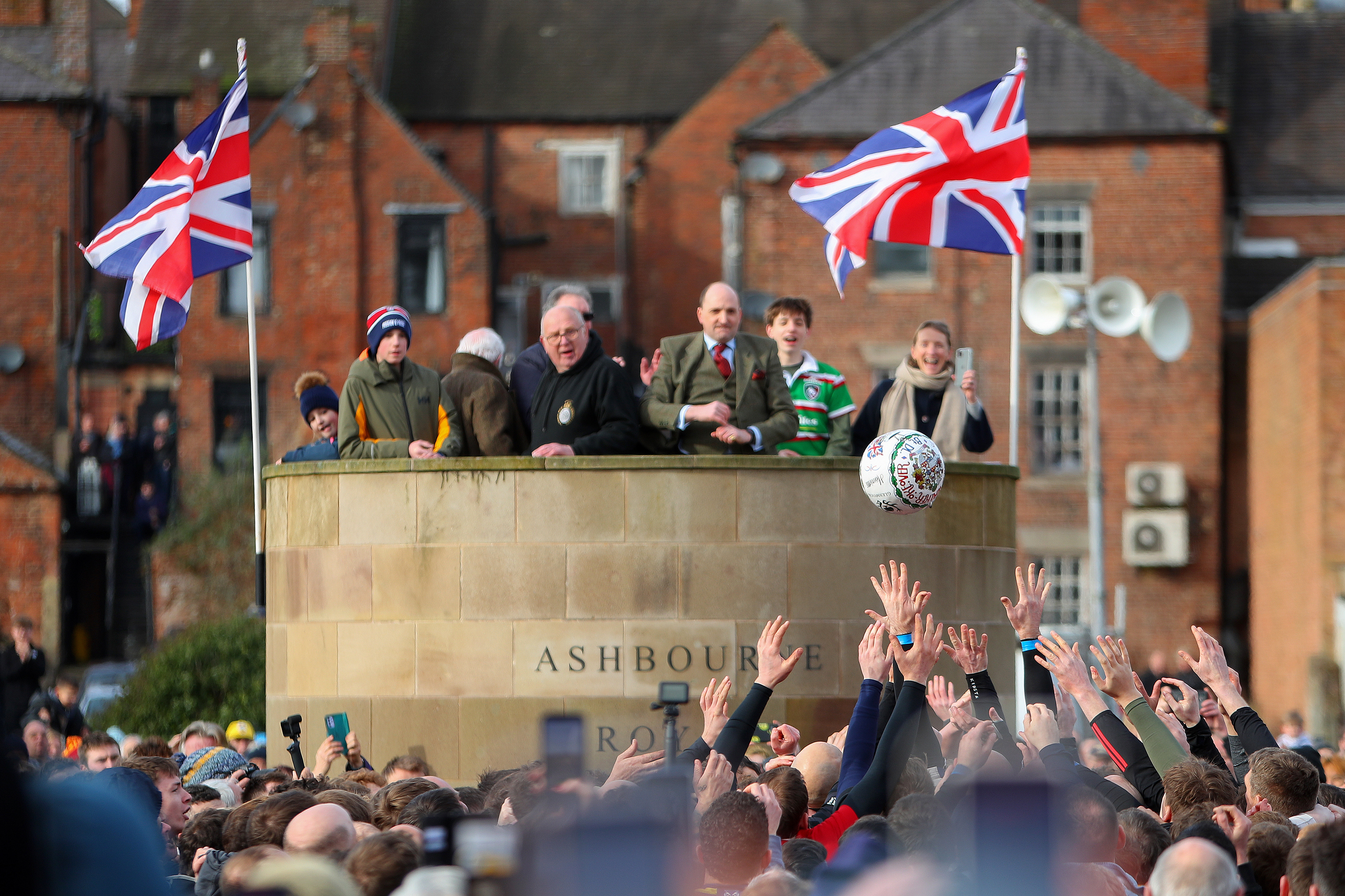 Tuesday 17th February 2026: Players wrestle for possession during the annual Royal Shrovetide Football match, a centuries-old tradition played across the town on Shrove Tuesday and Ash Wednesday. © Luke Williams, 2026. All rights reserved.