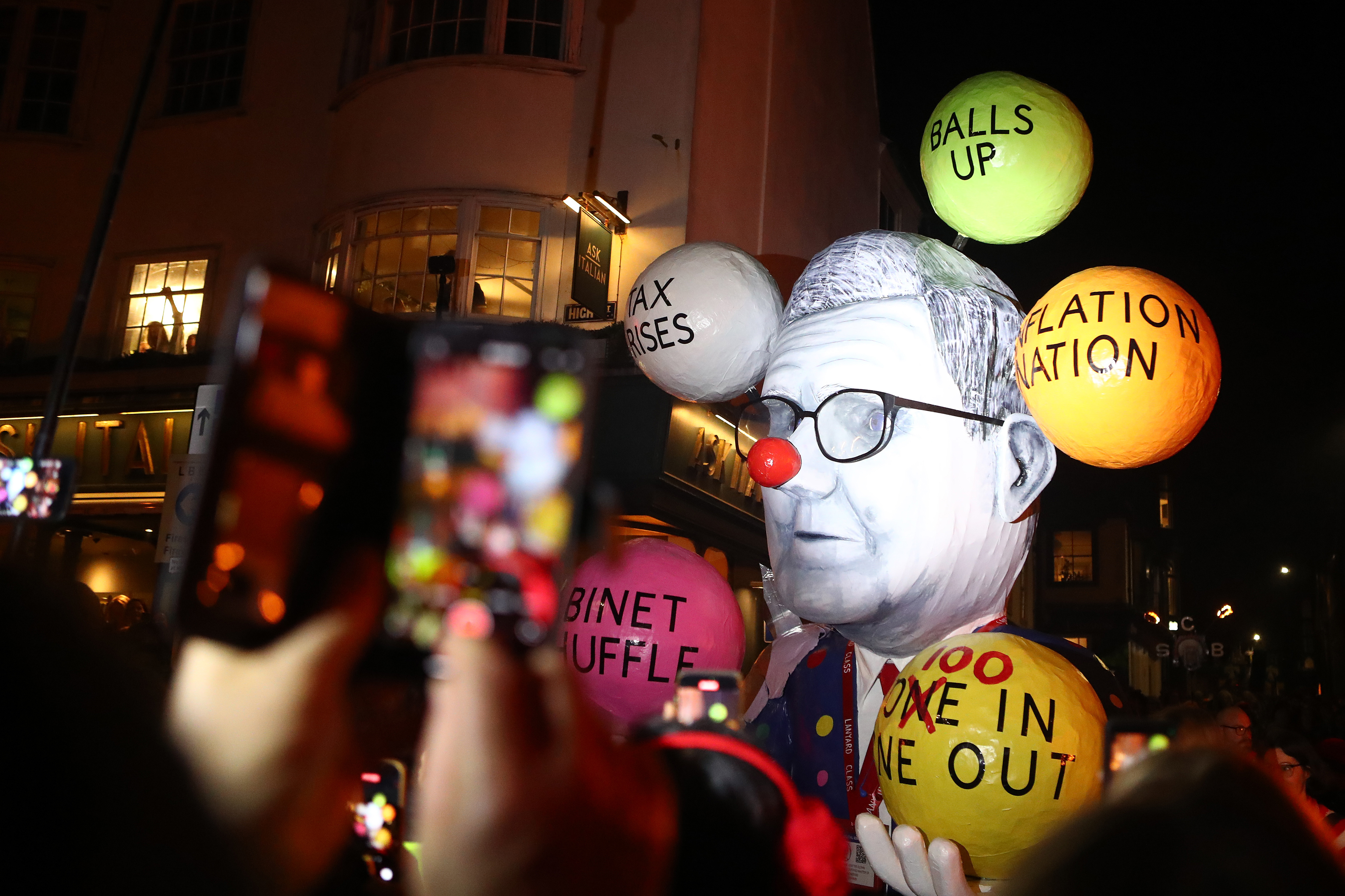 Wednesday 5th November 2025: Southover bonfire celebrations take place in Lewes, East Sussex.  The night involves societies from around the Lewes area marching through the streets with torches and burning effigy’s at designated fire sites.