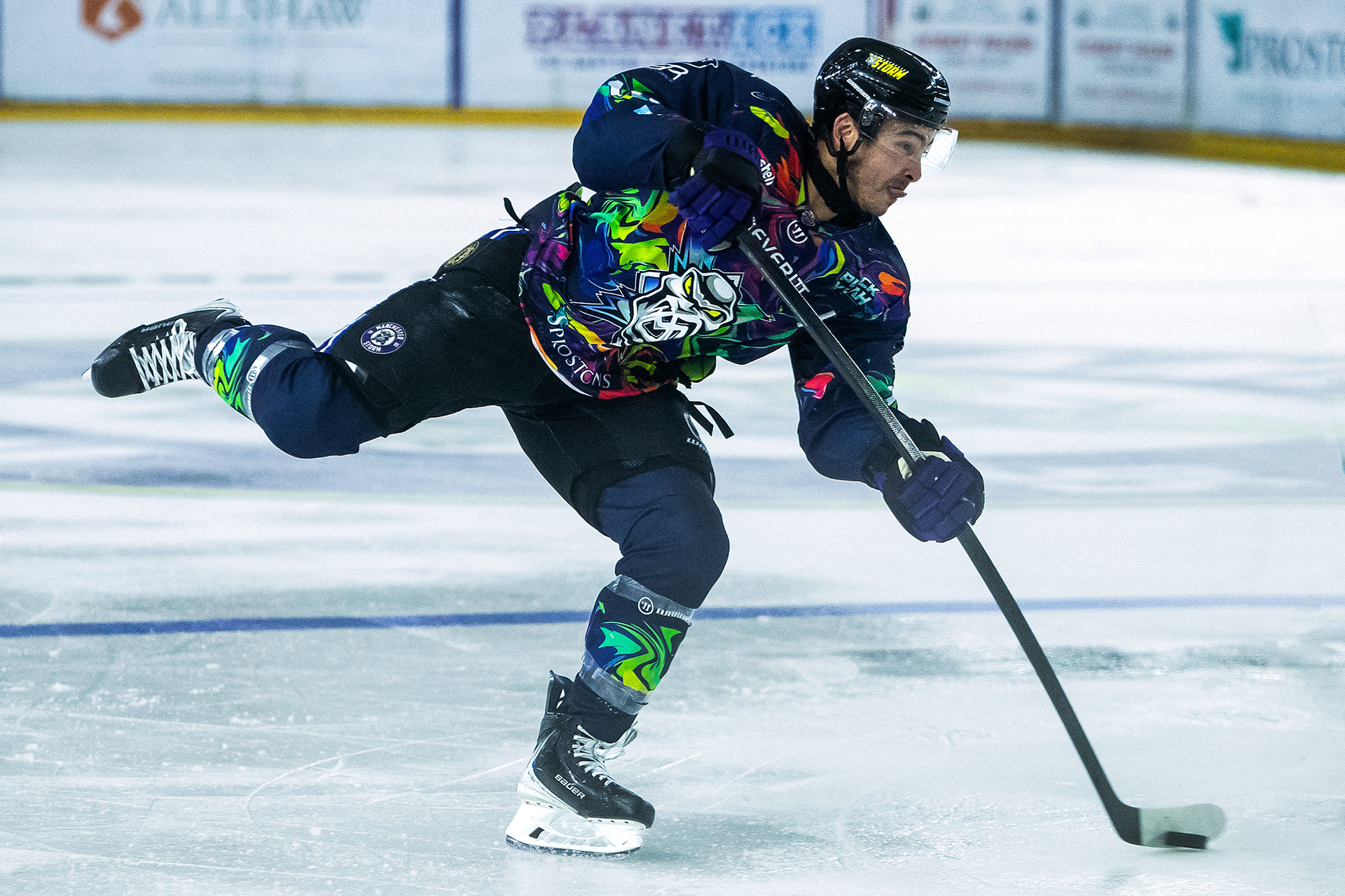 Manchester Storm defeat Belfast Giants 3-2 in Overtime in the Elite Ice Hockey League, Altrincham, Manchester. © Luke Williams, 2026. All rights reserved.
