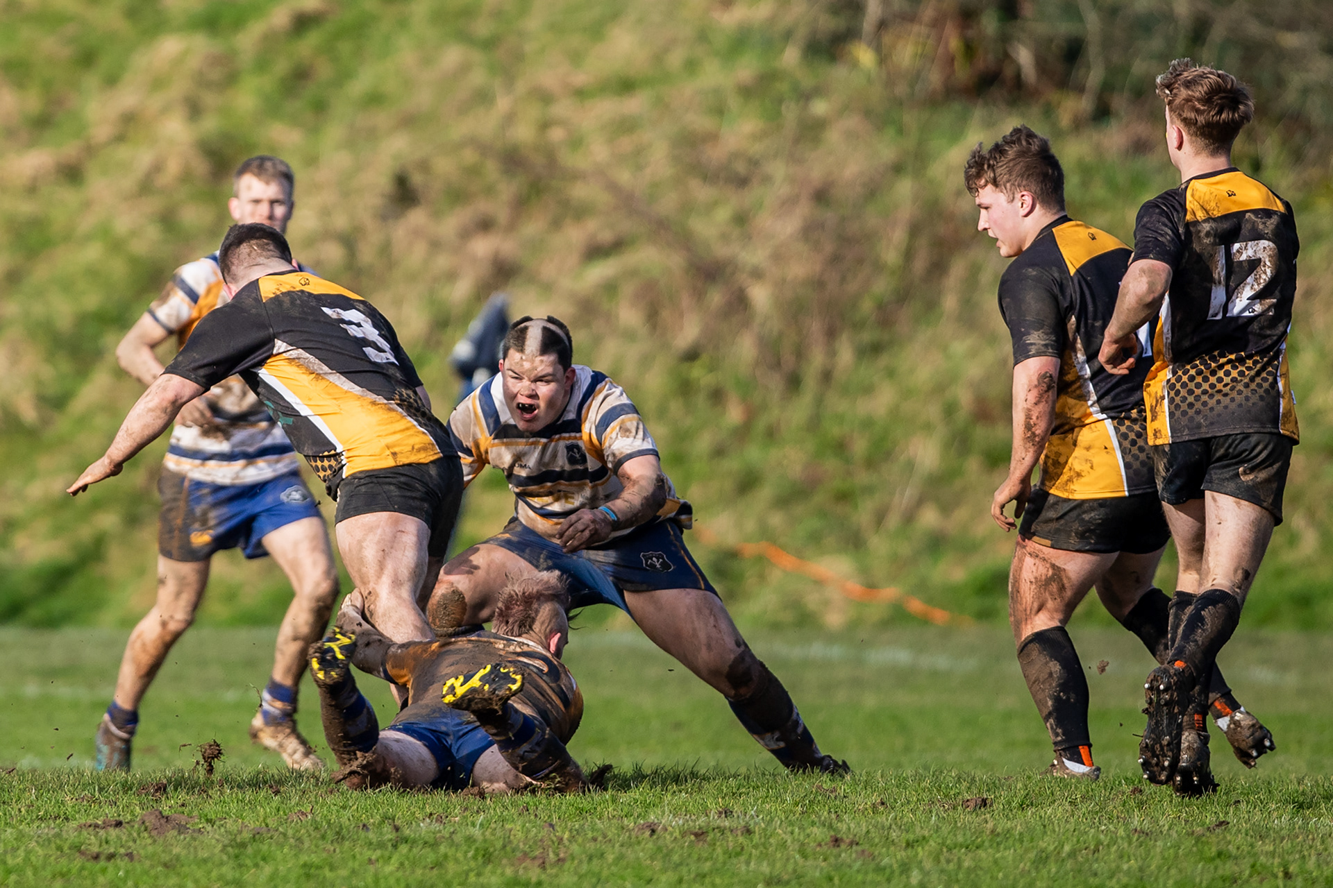 Camborne School of Mines take on Royal School of Mines in the annual bottle match. The Bottle match is the second oldest rugby varsity in the world, running since 1902. © Luke Williams, 2024. All rights reserved.