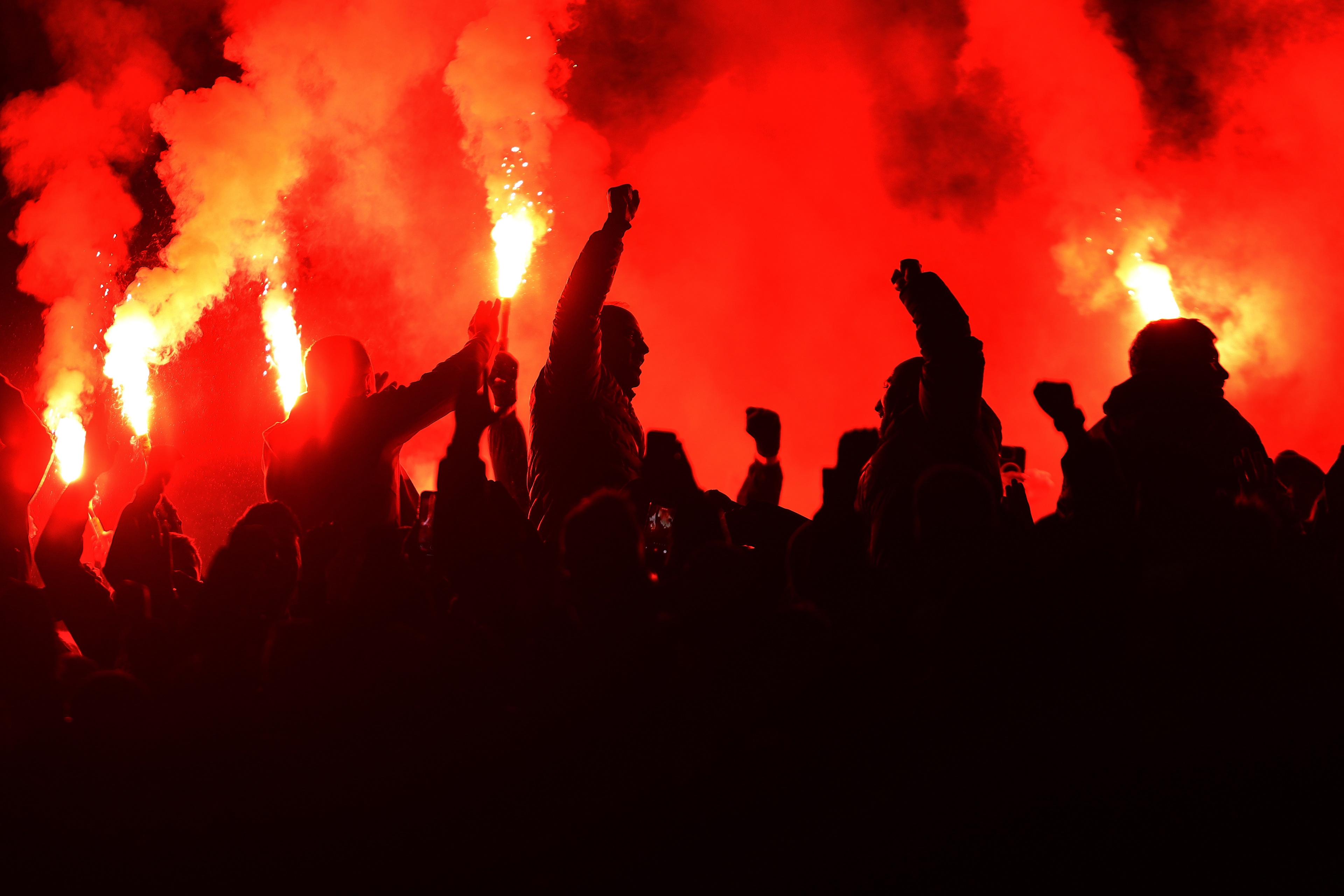 Galatasaray football fans, supporters during the Manchester City v Galatasaray S.K. UEFA Champions League MD8 match at the Etihad Stadium, Manchester, England on 28 January 2026 @everysecondmedia