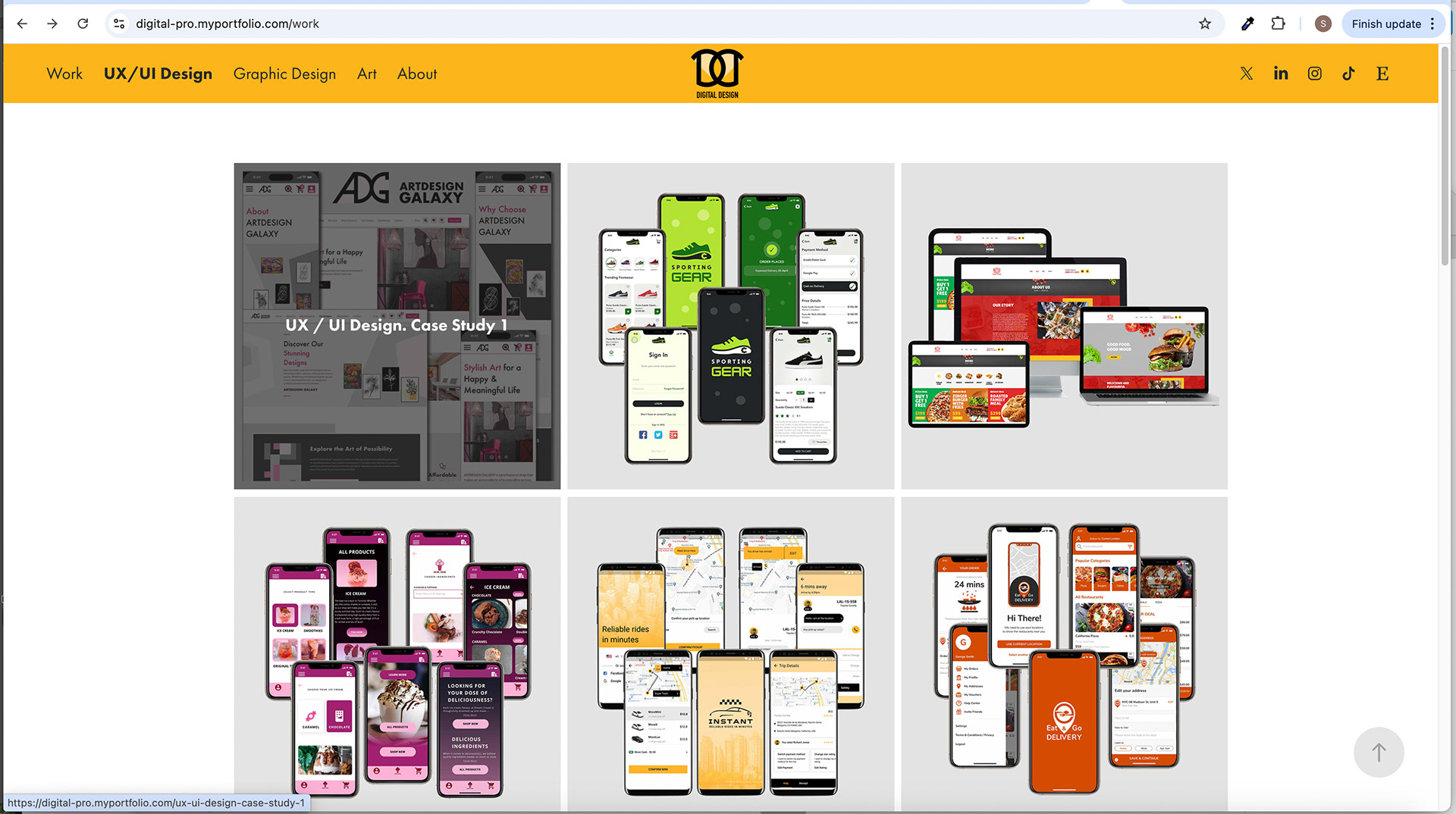 UX / UI Design Screen - Image Hover Effect