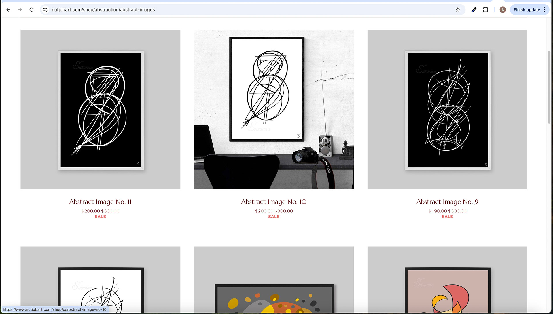 Shop Screen - Image Hover Effect