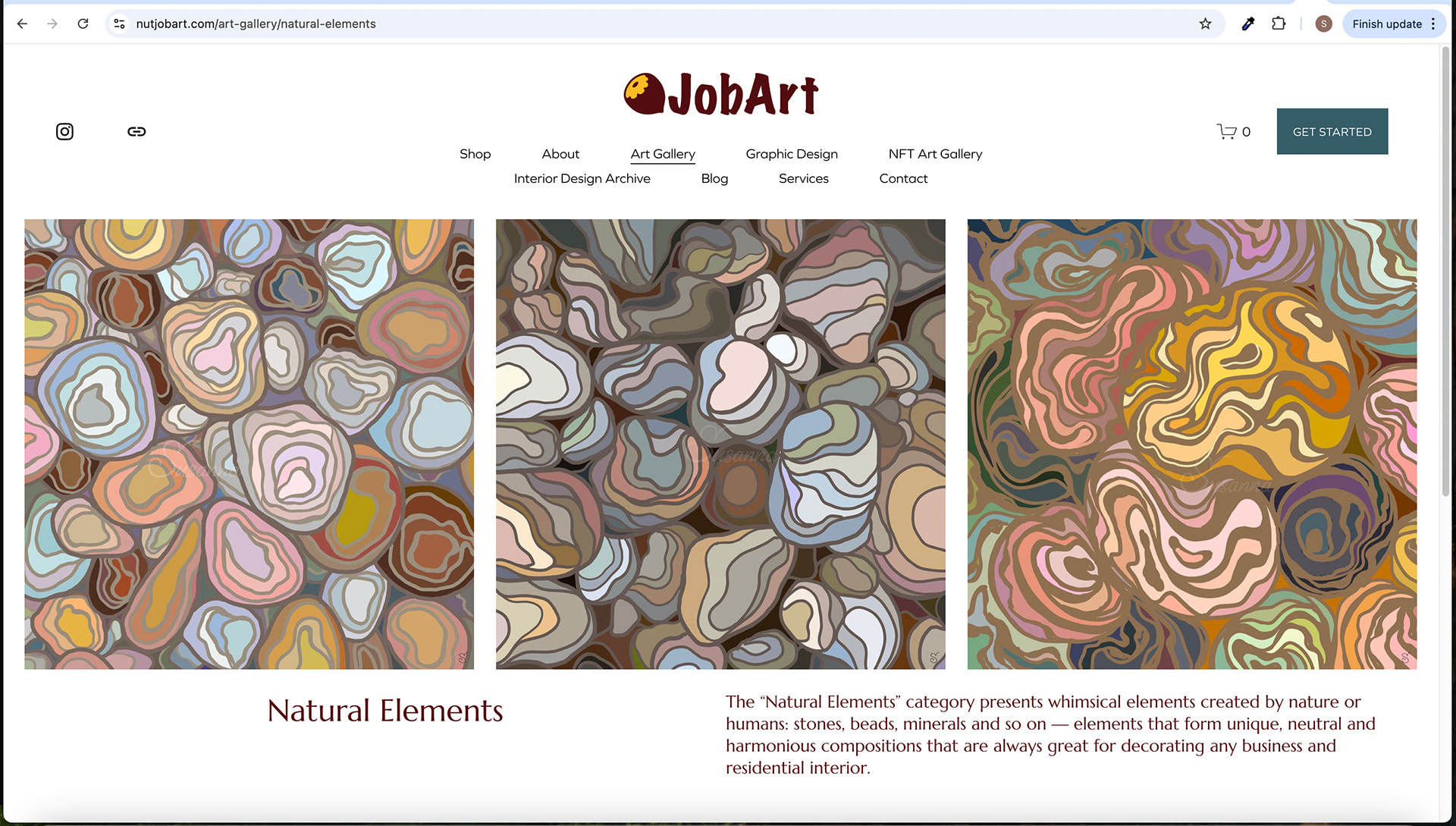 Art Gallery Subpage Screen