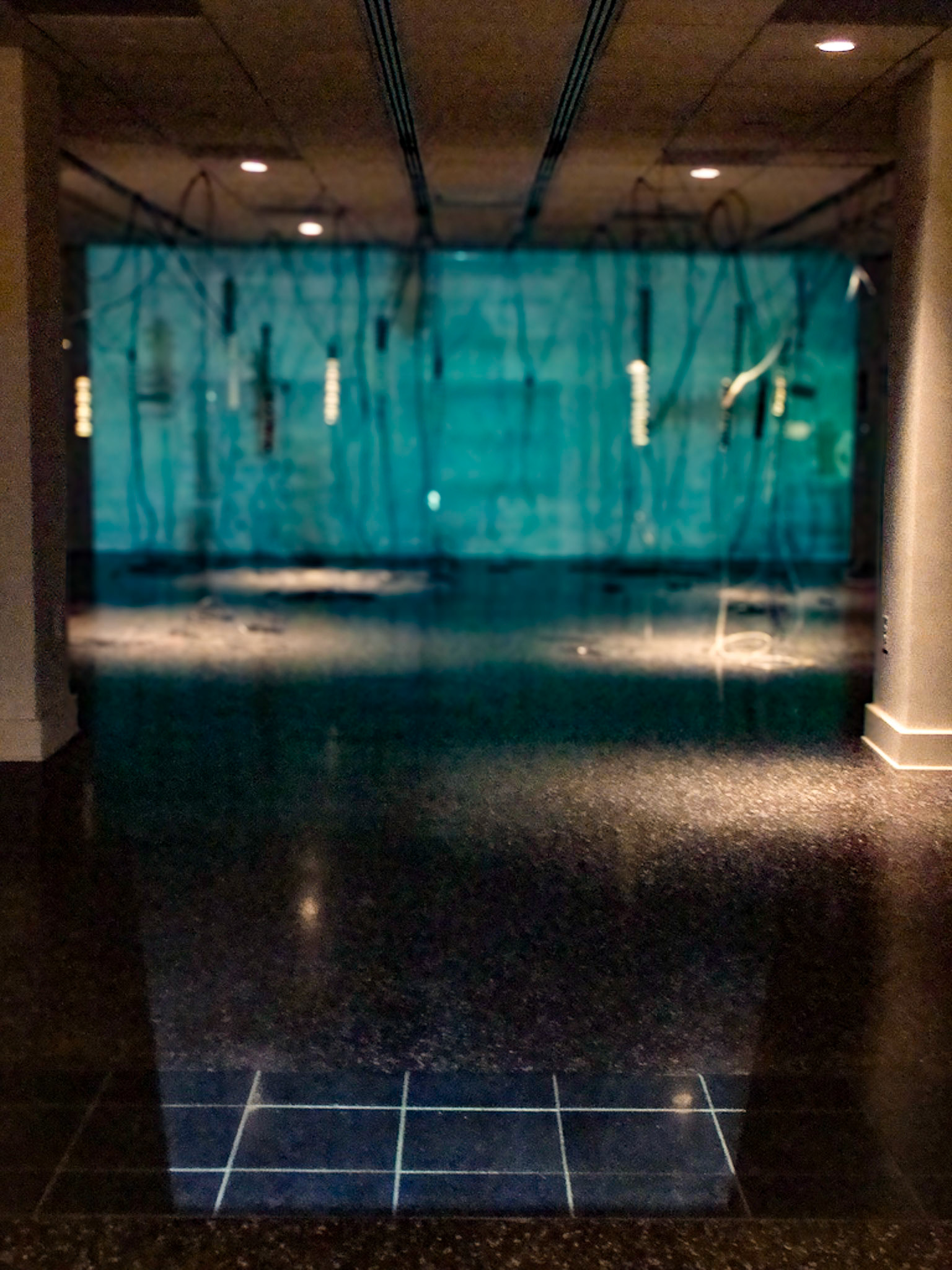 White Noise Porcelain, gold luster, wire, electronic parts, video projection., 2010