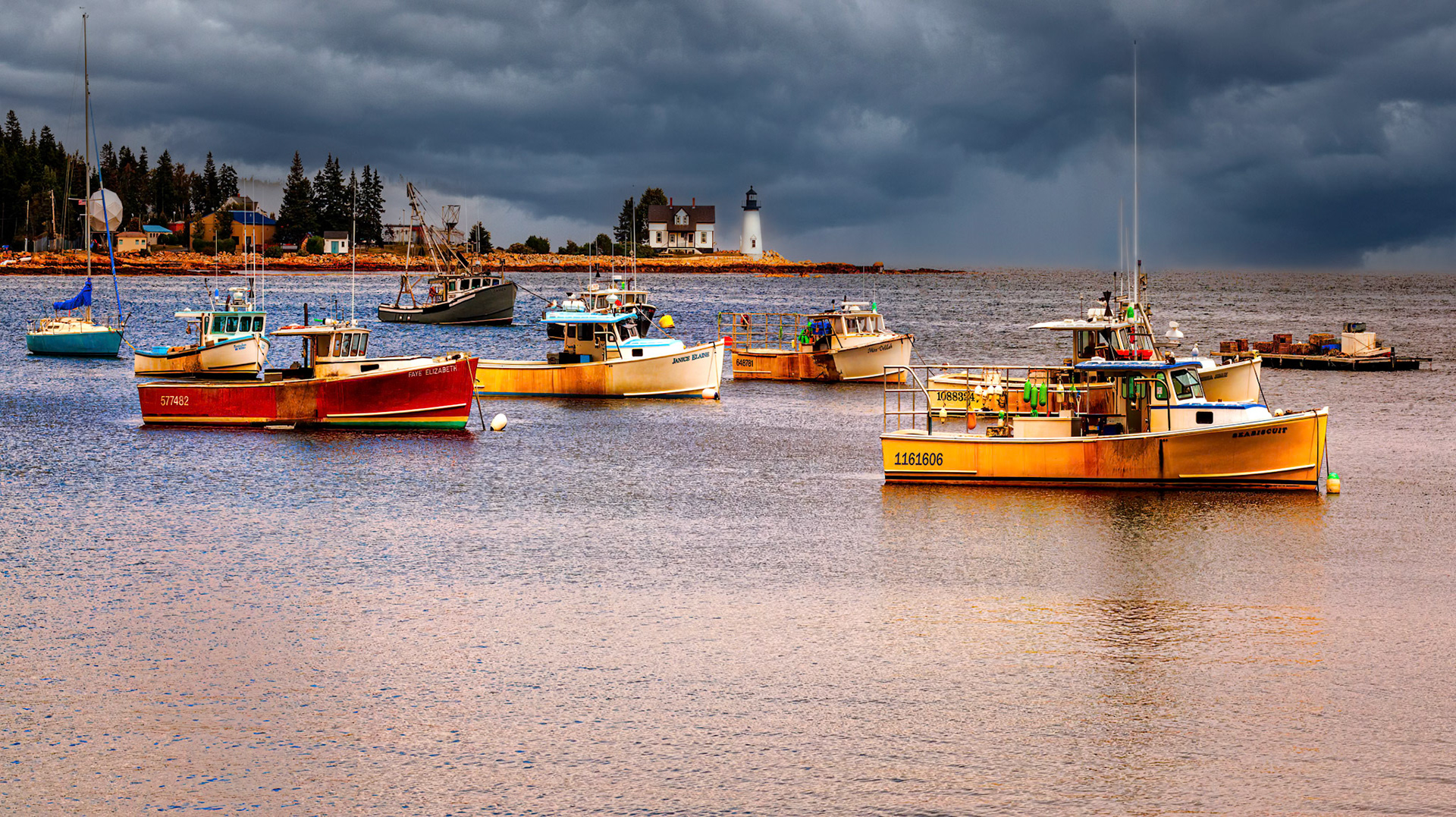 Approaching Storm - Maine Harbor