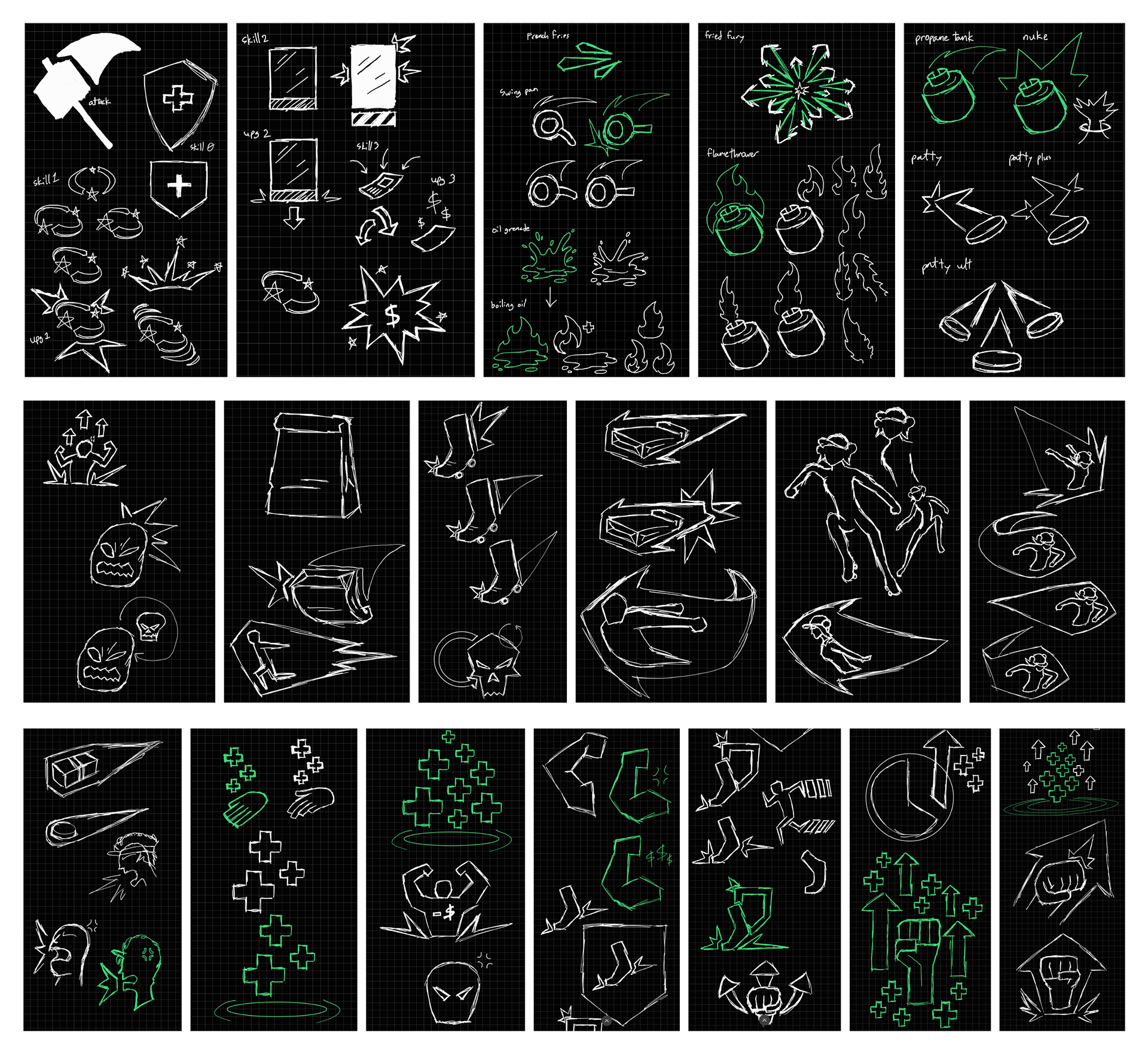 Sketches for ability icons