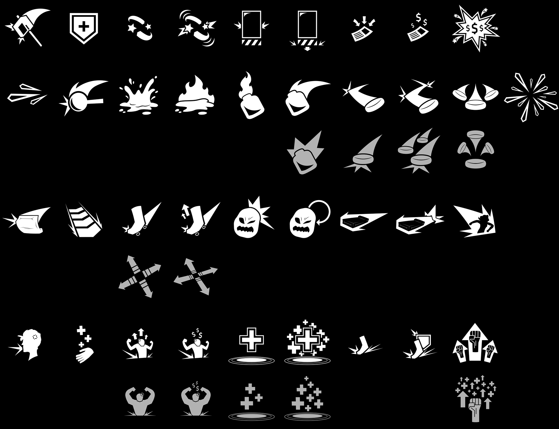 Ability icons (including unused alternative icons)