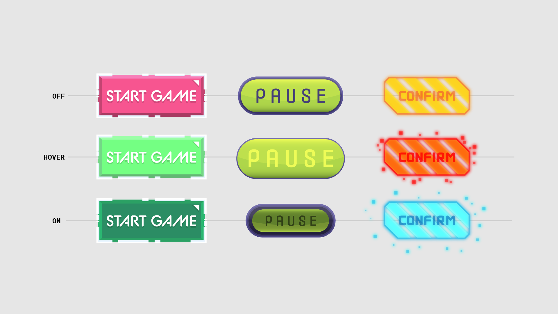 Button concepts in different states (Sep 2023)