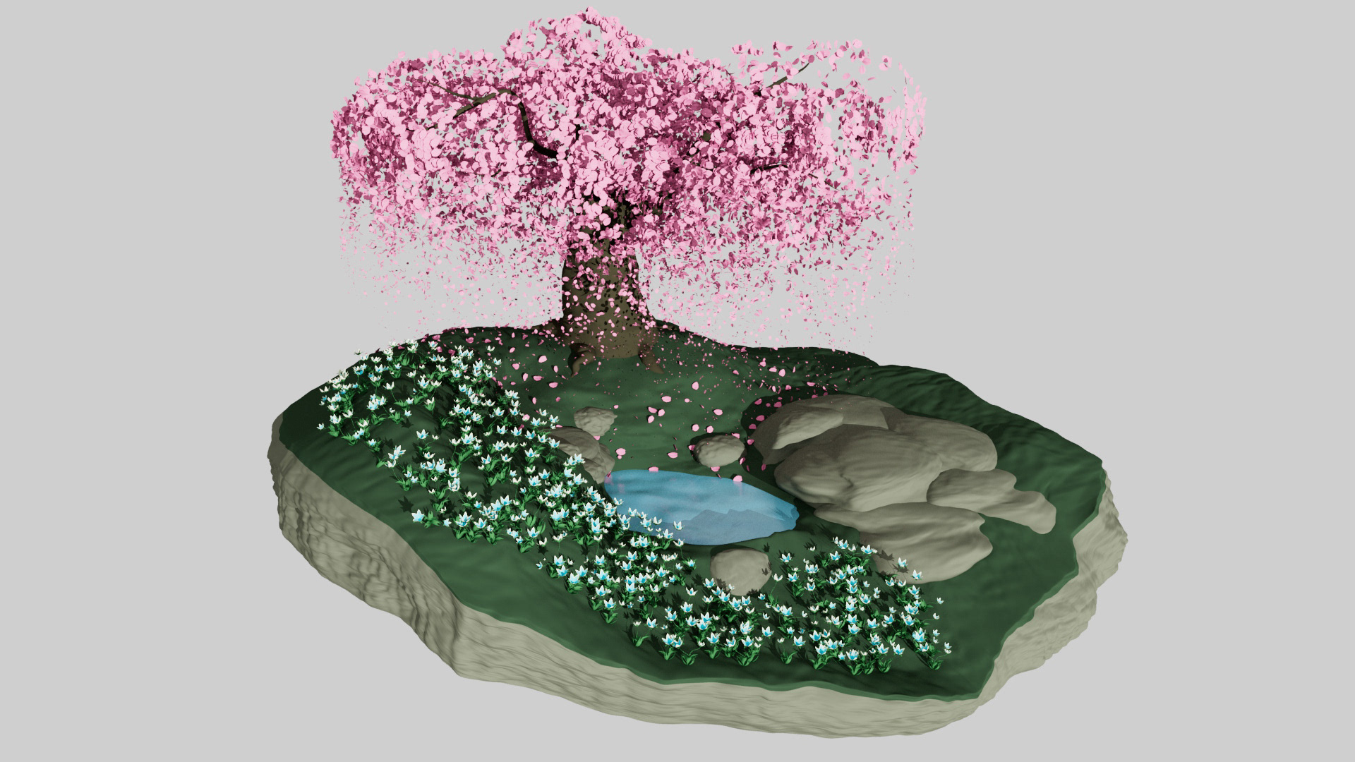 Environment diorama model inspired by Satori Mountain from The Legend of Zelda (Autodesk Maya, Mar - Apr 2024)