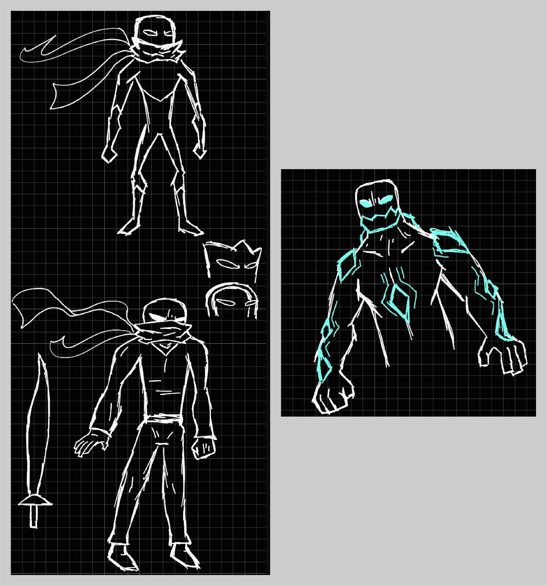 Character concept sketches