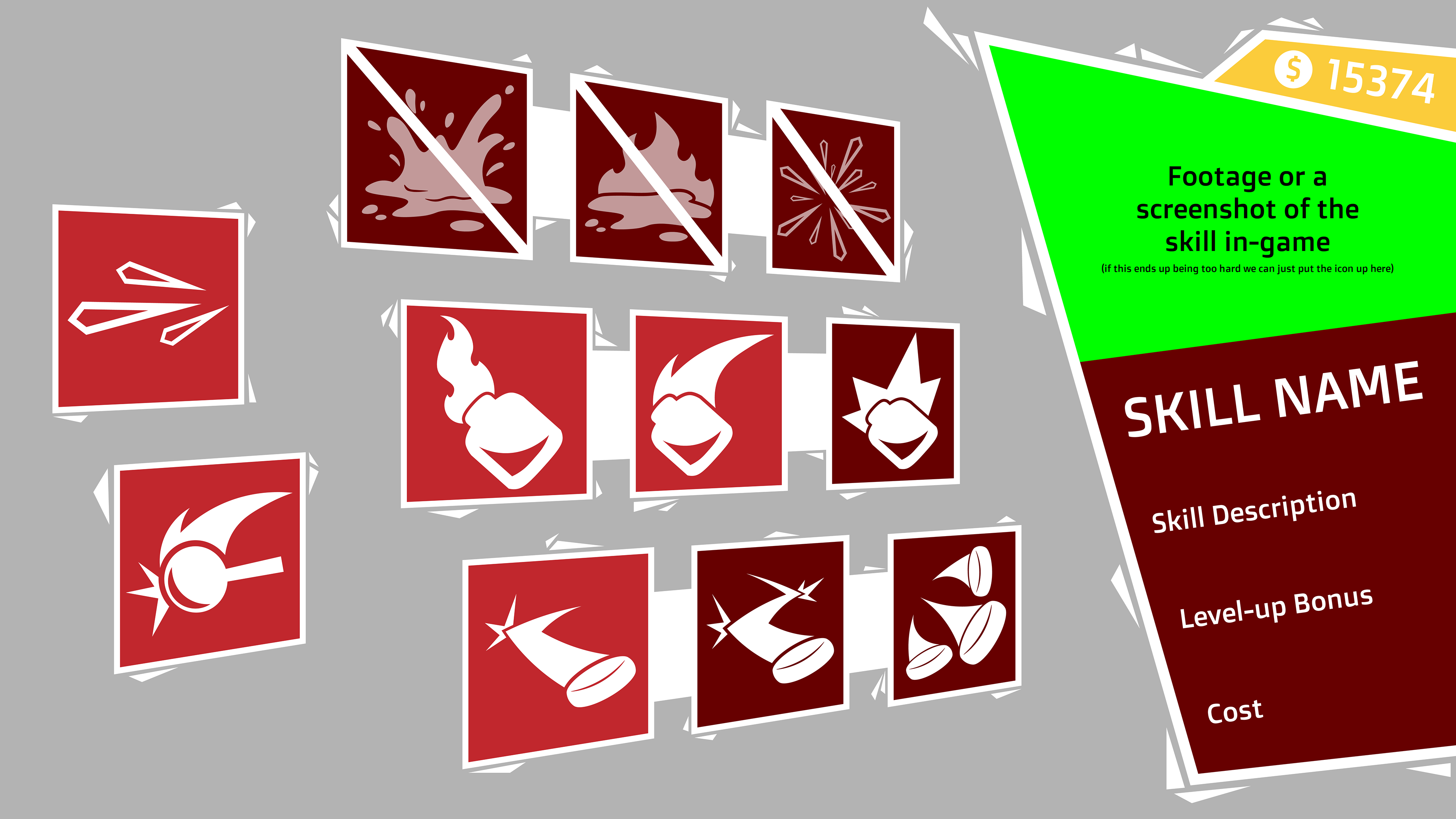 Skill tree layout