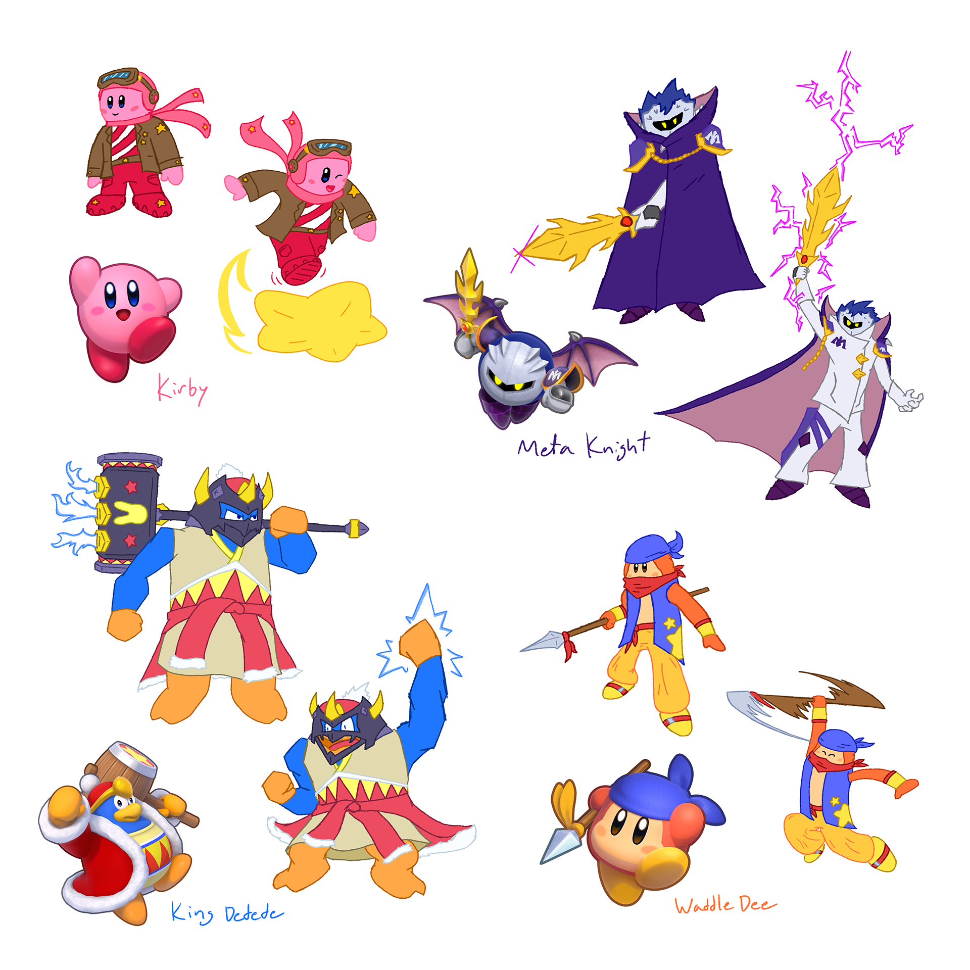 redesigns of Kirby characters (Sept 2024)
