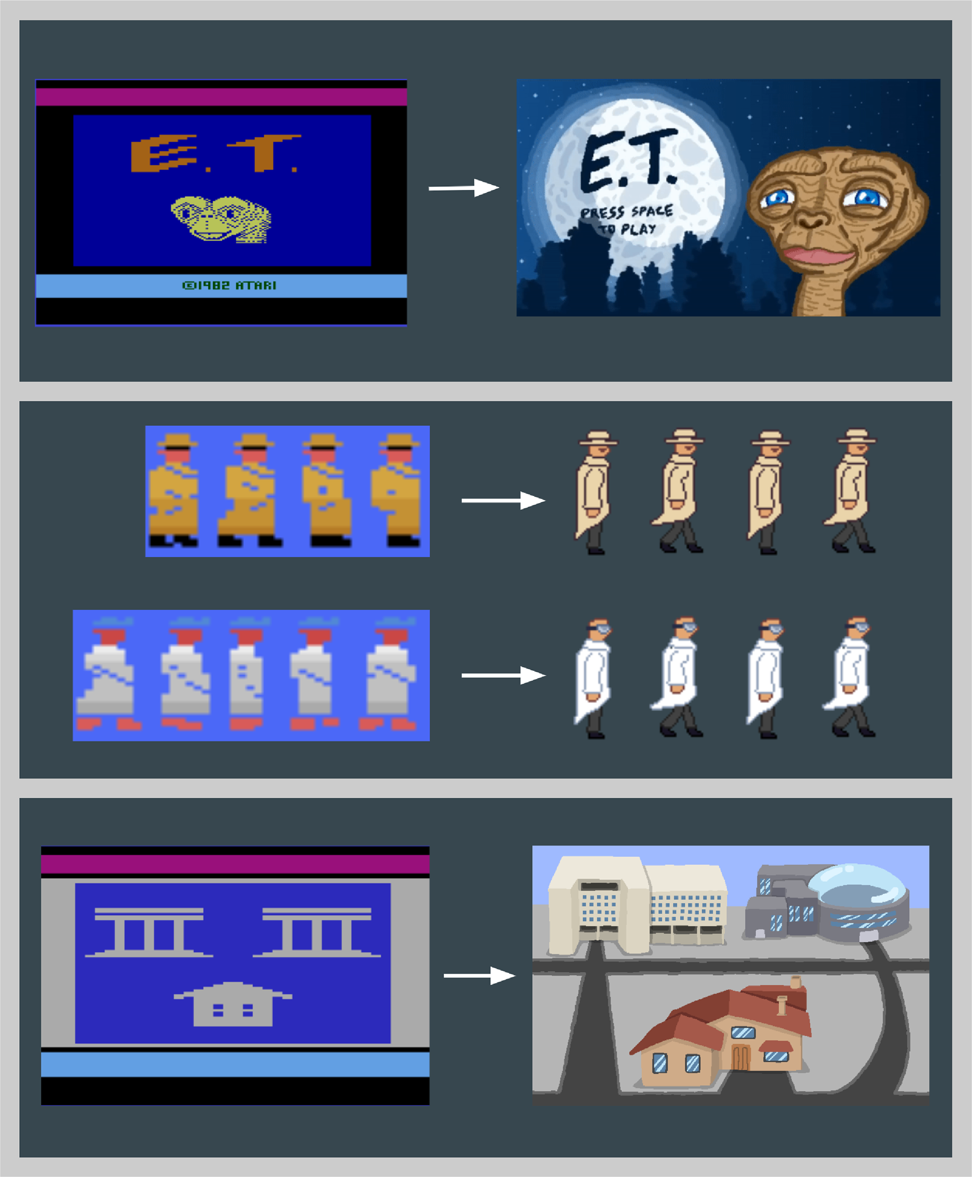 Comparisons to original sprites