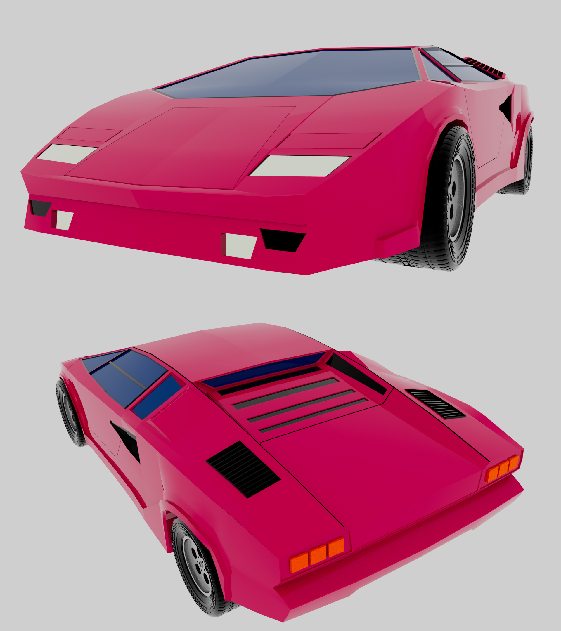 Lamborghini Countach model (Autodesk Maya, Jan - Feb 2024)