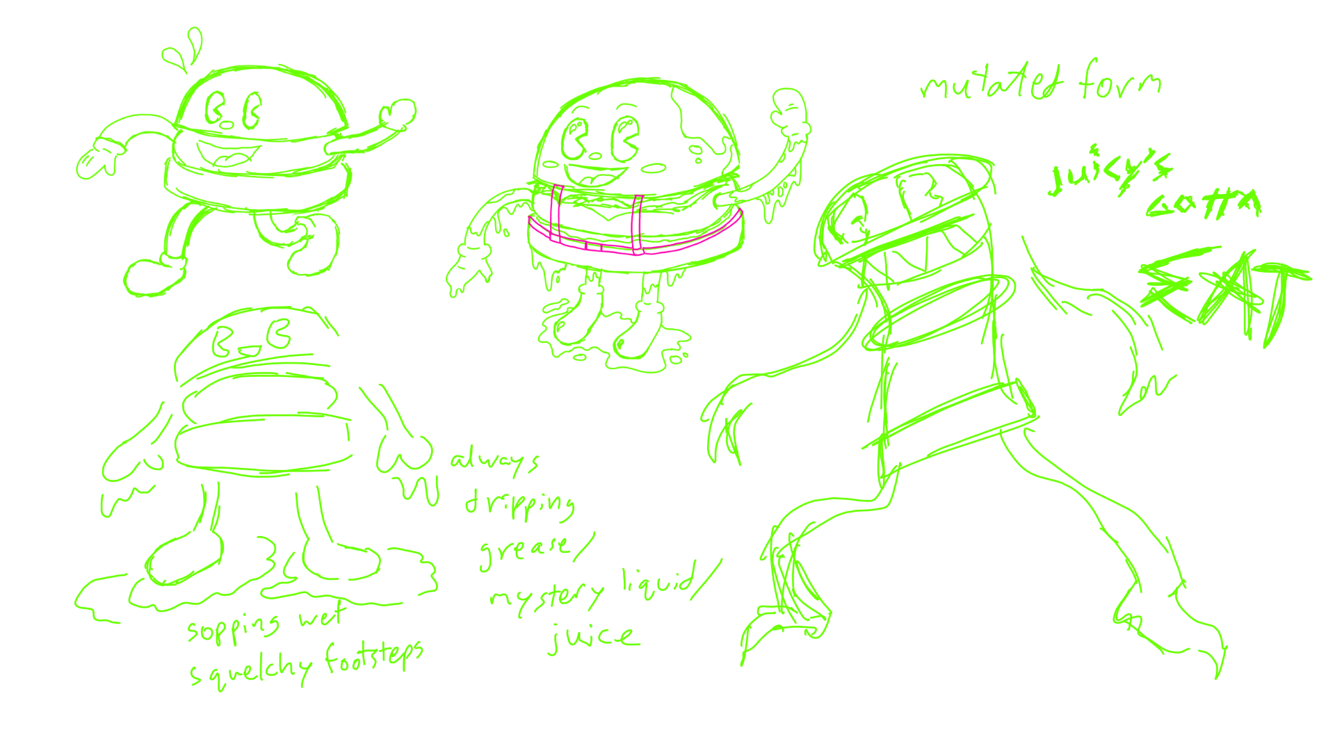 Concept sketches for mascot character/enemy