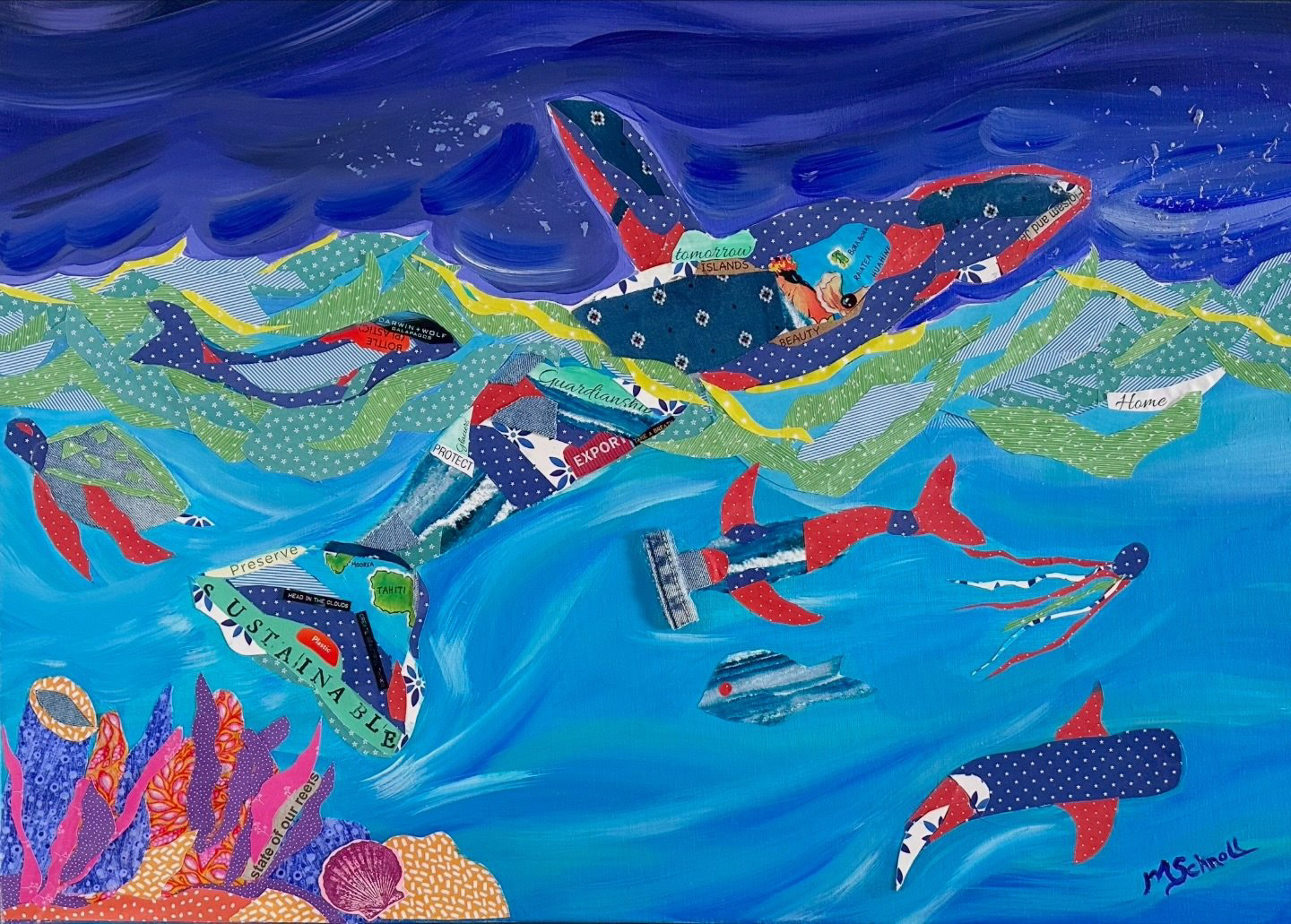 Night Life, 70 x 50 cm, mixed media on canvas