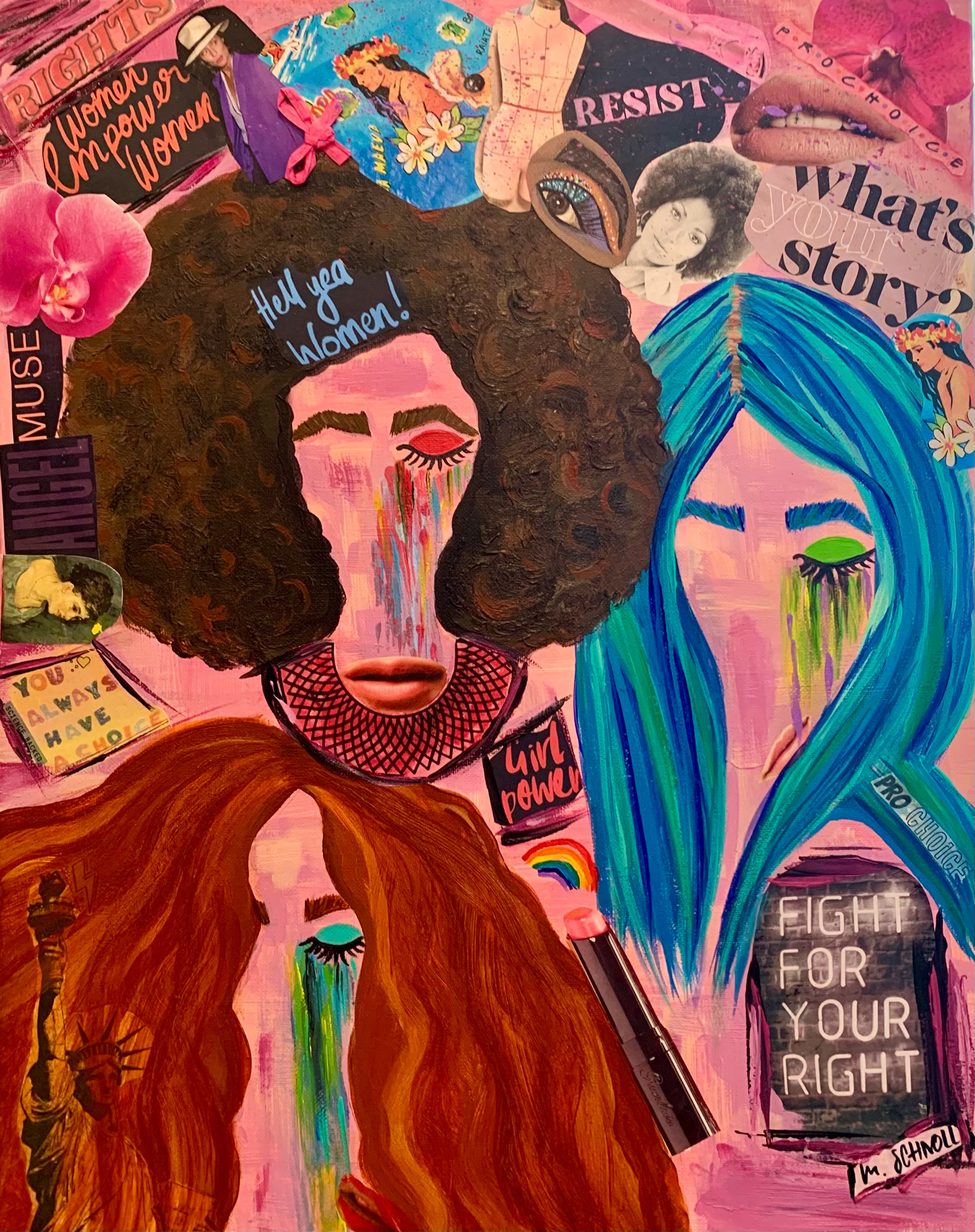 Choice, Acrylic & Mixed Media Collage on Canvas, 40 x 50 cm