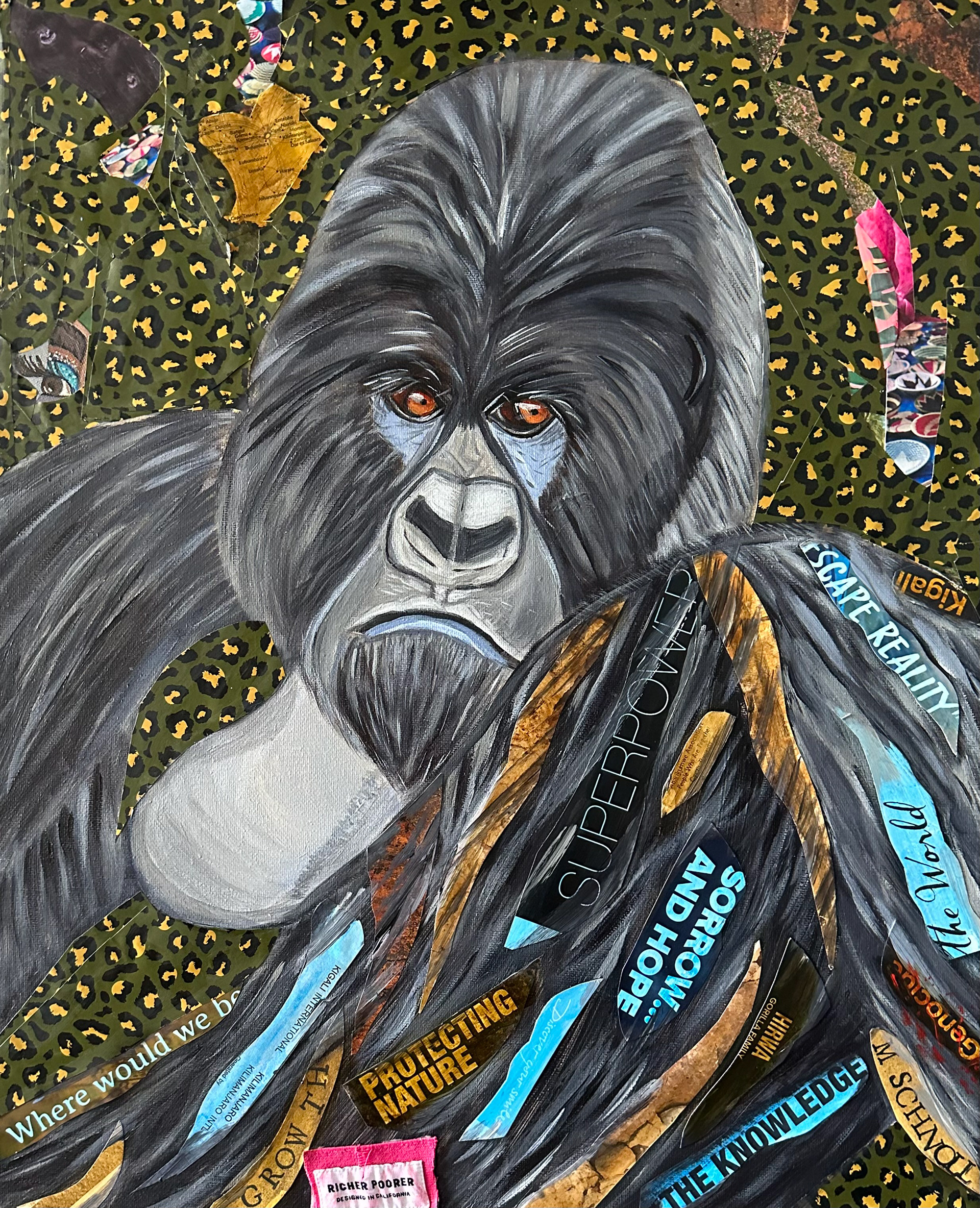 Hopes, Dreams & Gorillas, 40 x 50 cm, mixed media on canvas