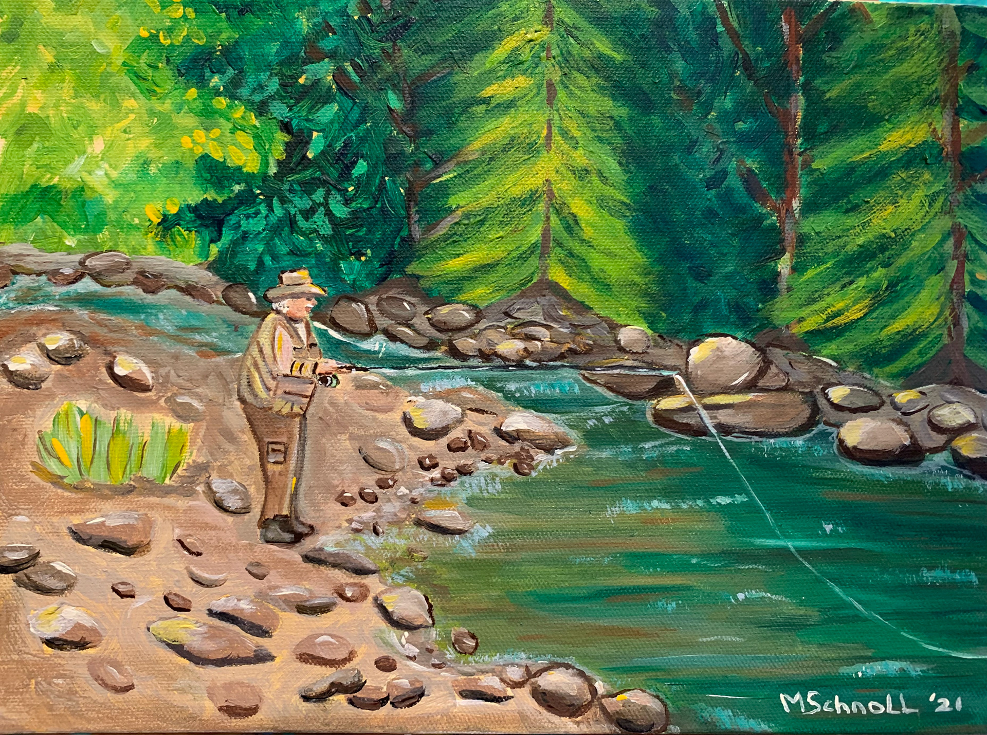 Gone Fishing, Acrylic on Canvas