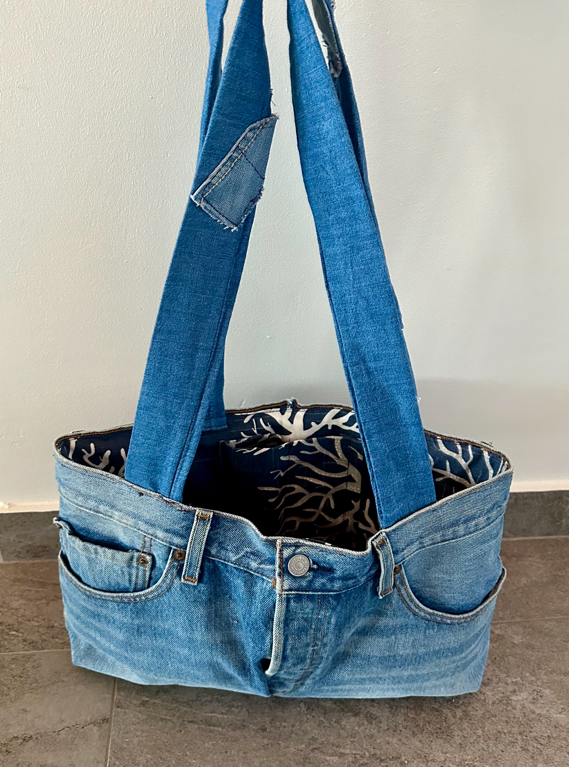 Upcycled denim tote