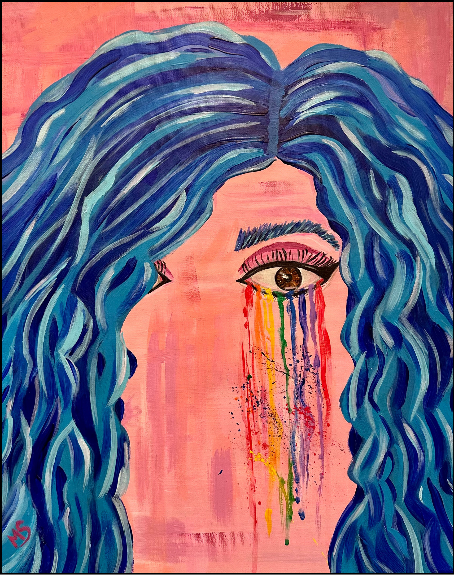 Rainbow Tears, Acrylic on Canvas