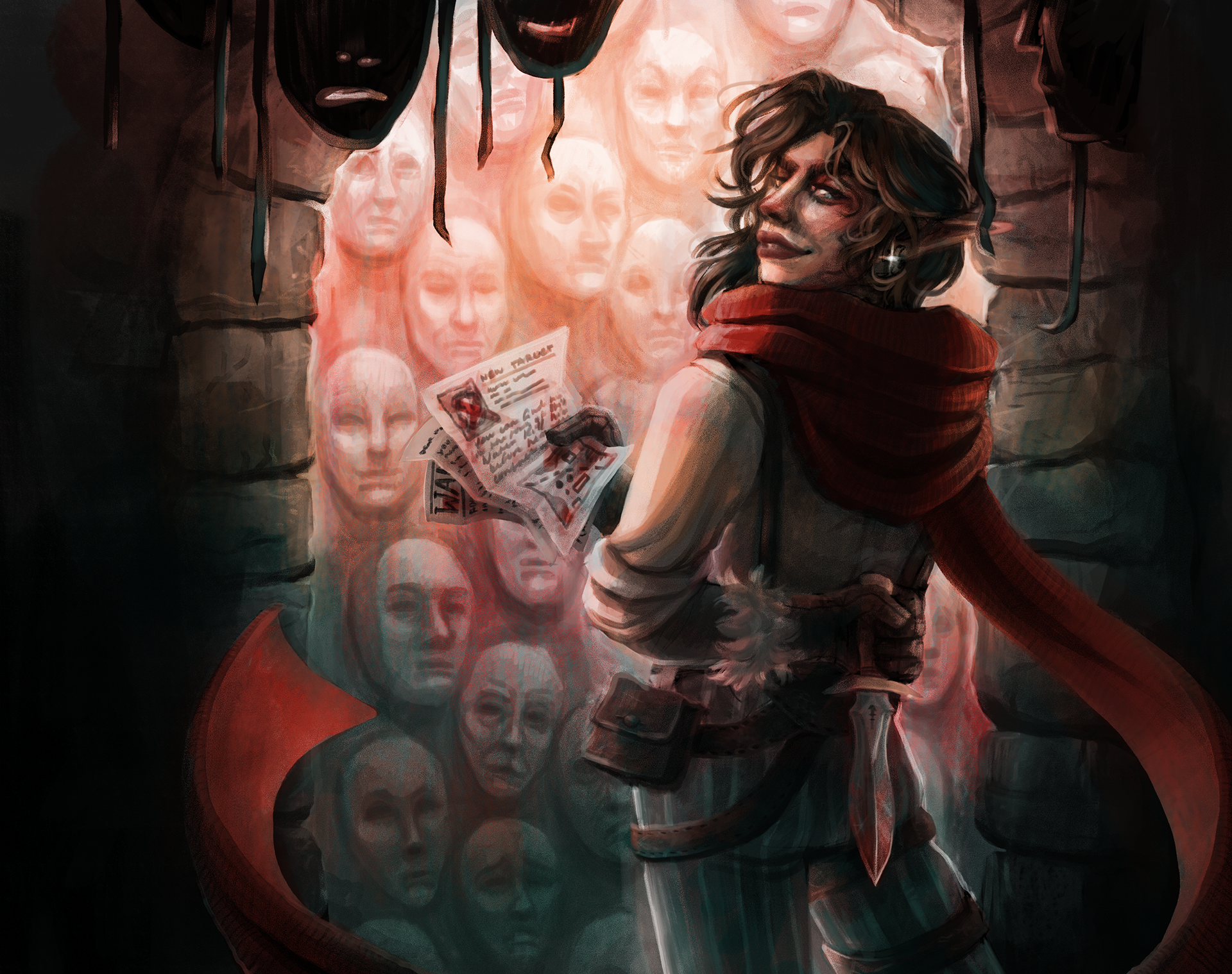"Kazmia" - An illustration for the introduction of a character in a TTRPG campaign.