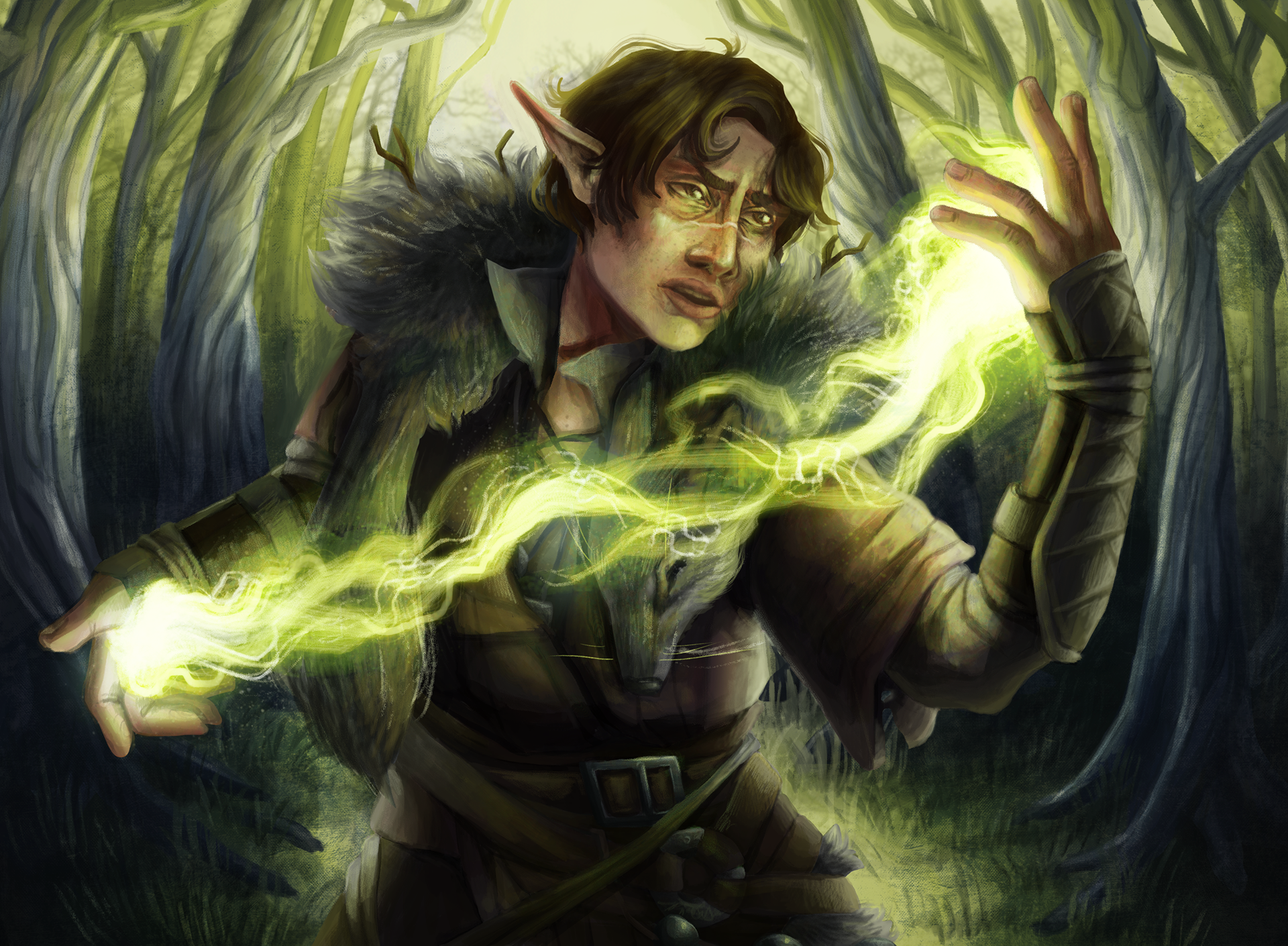 "Gnarlroot Acolyte" - A piece inspired by MtG art direction.