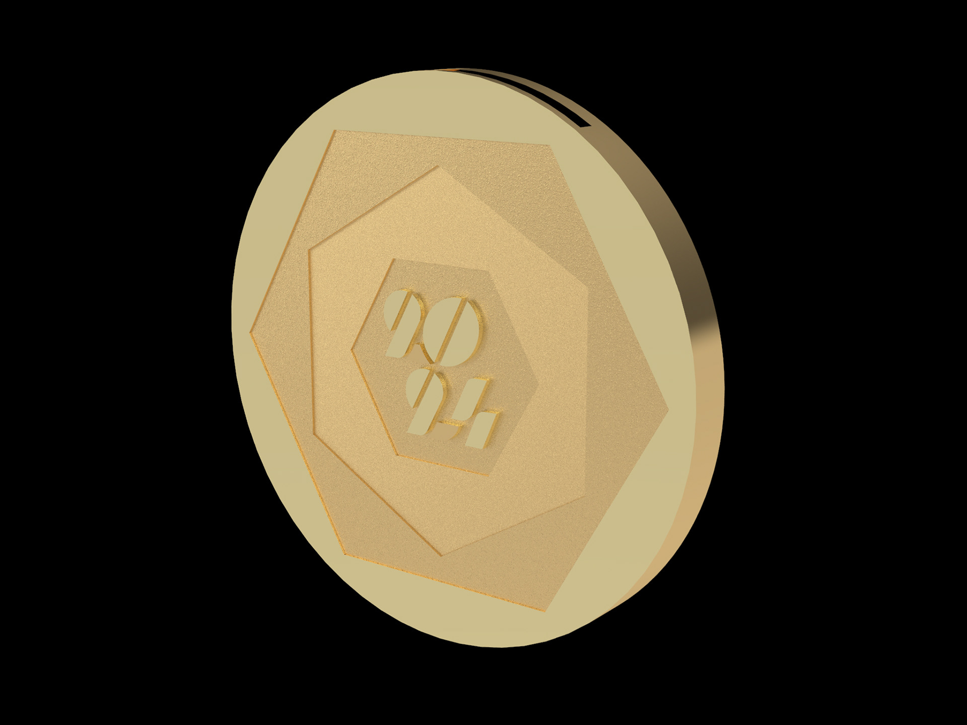 Detail of the medal in "render mode" - Back side