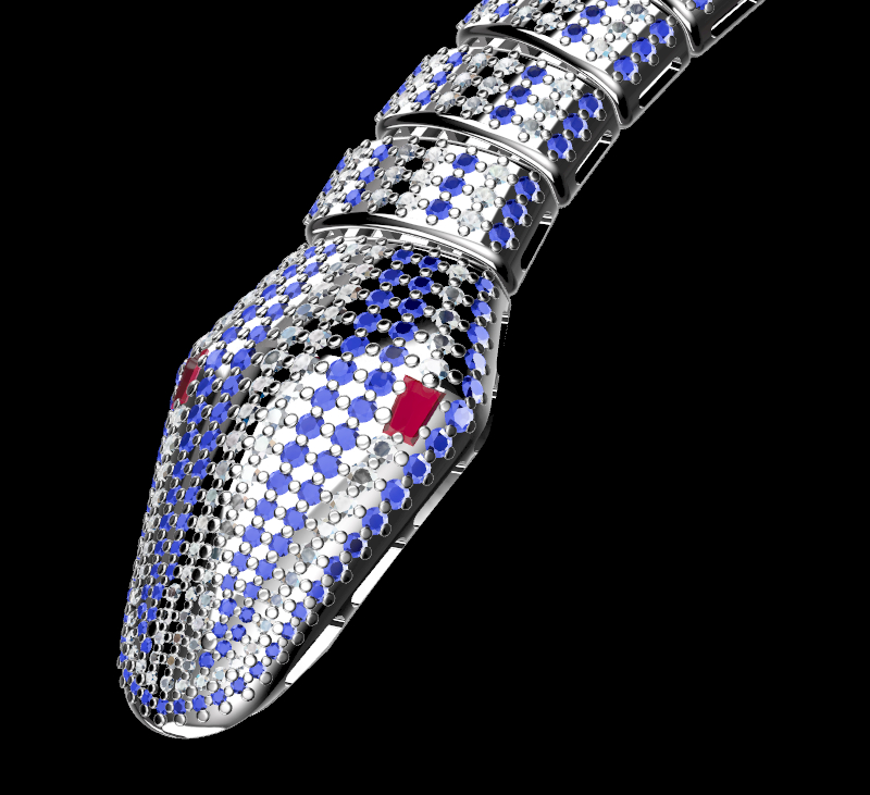 Detail of the head in "render mode"