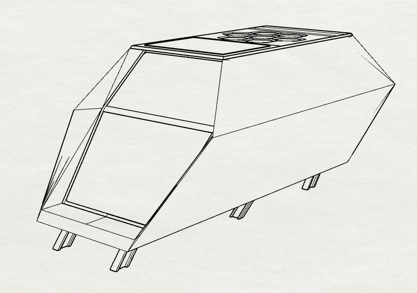 Perspective view in "sketch mode" - Back side