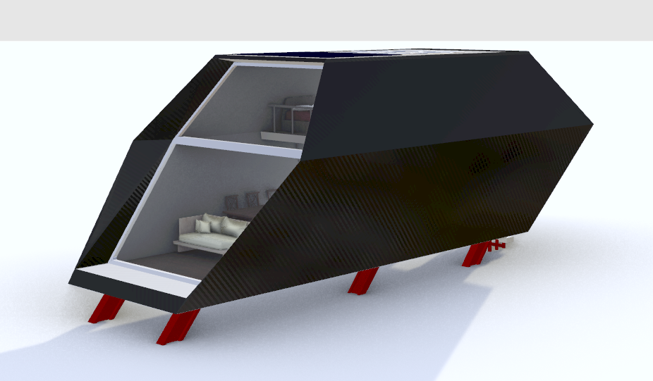 Perspective view in "render mode" - Back side