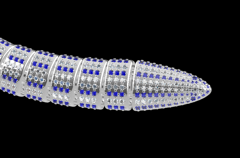 Detail of the tail in "render mode"