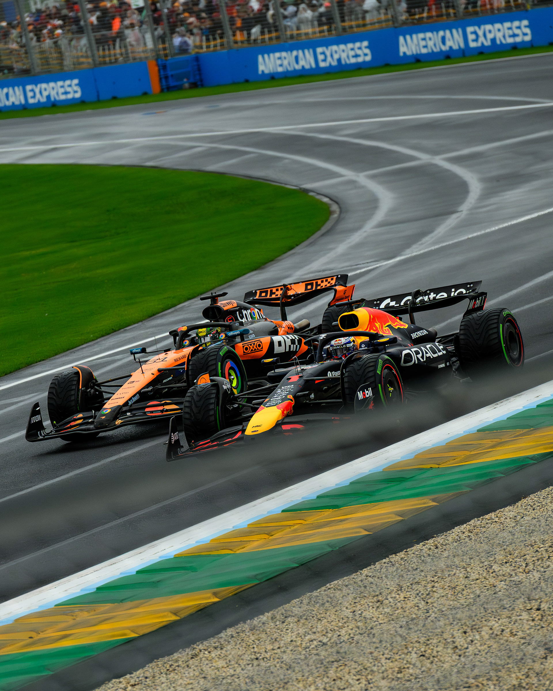 F1 Drivers Oscar Piastri and Max Verstappen at the Australian F1 GP 2025