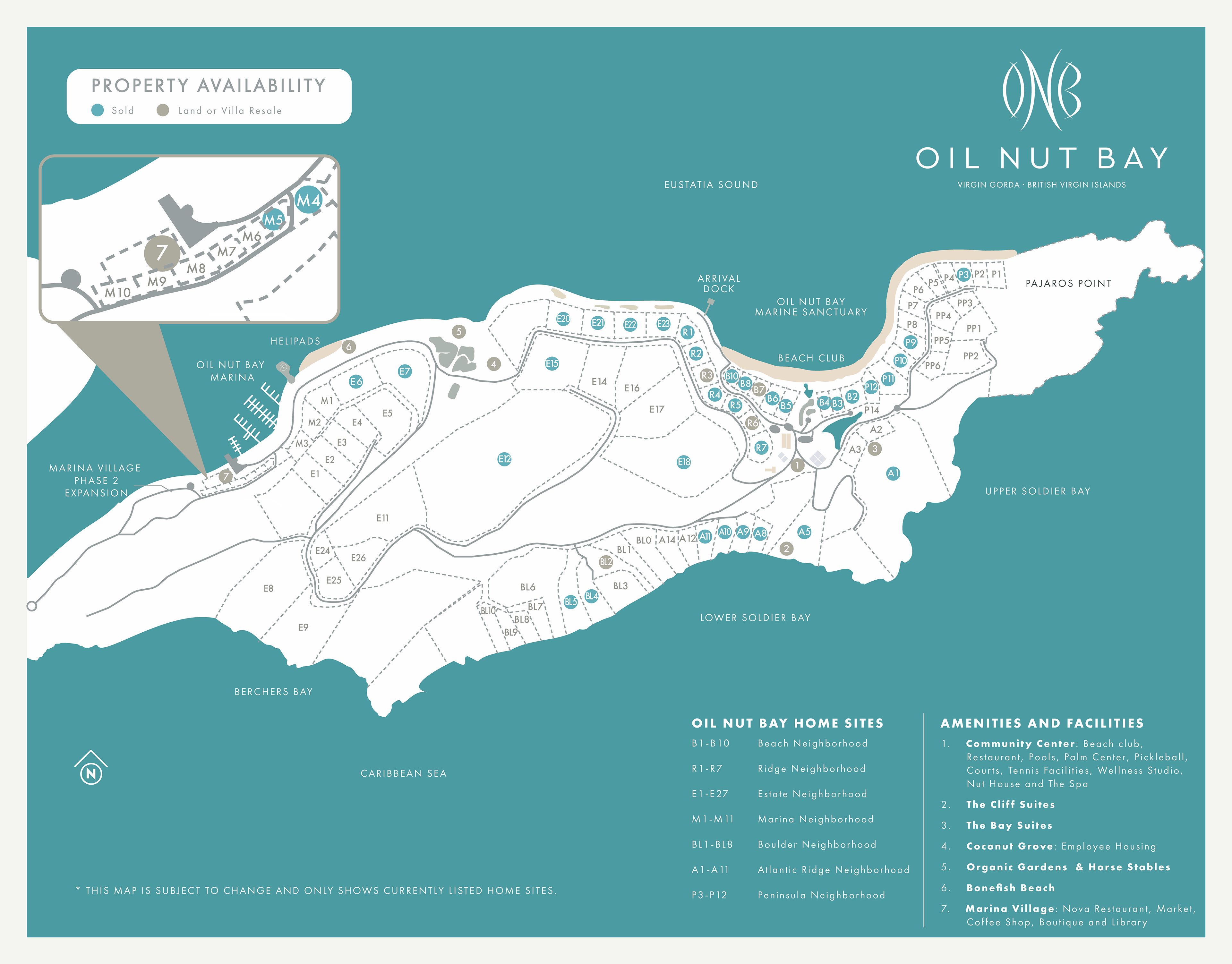 Oil Nut Bay Available Property Map