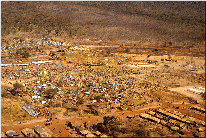 Aerial photo of Khao I Dang refugee camp.