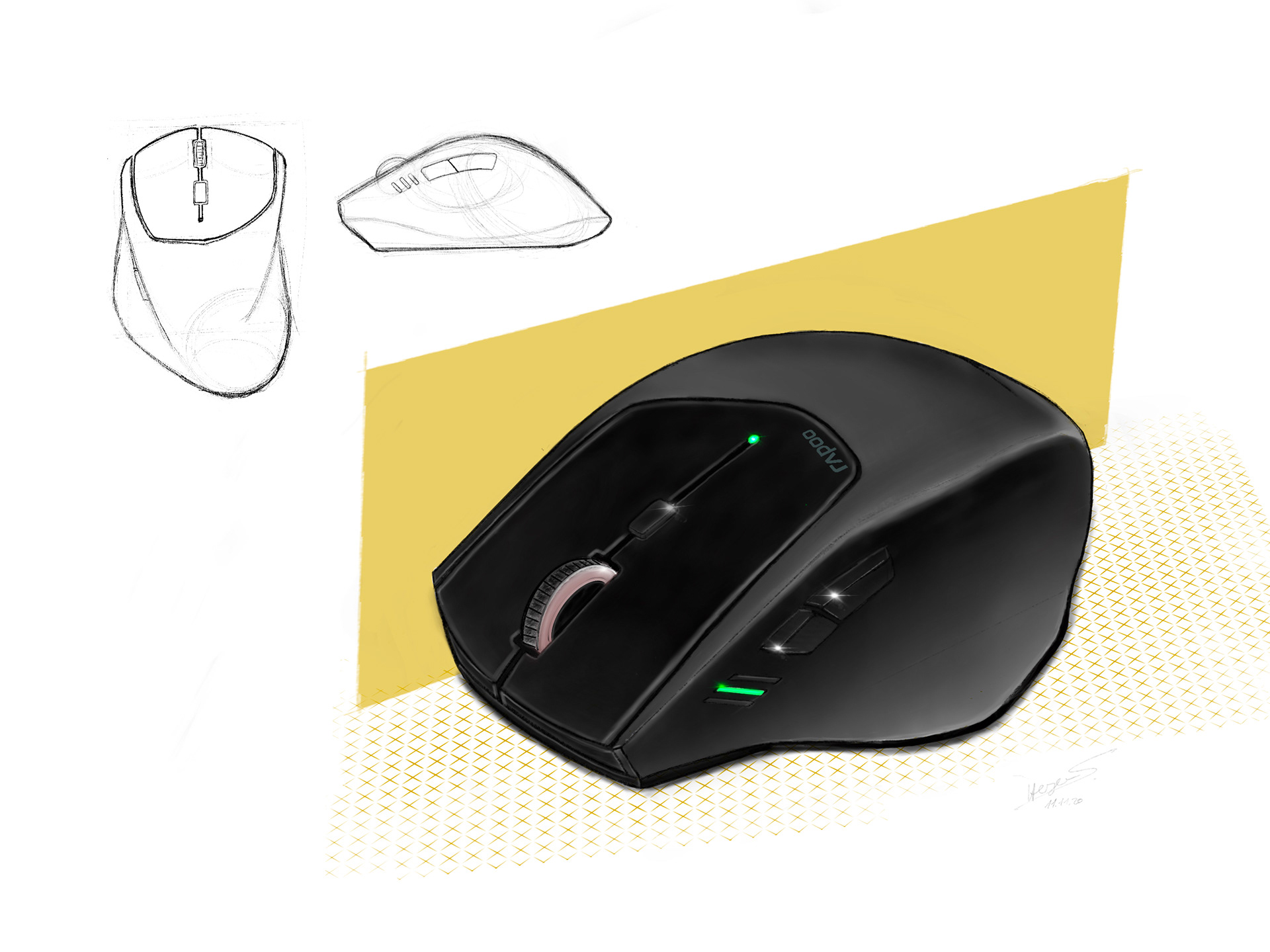 Rendering with Hand drawing&Procreate