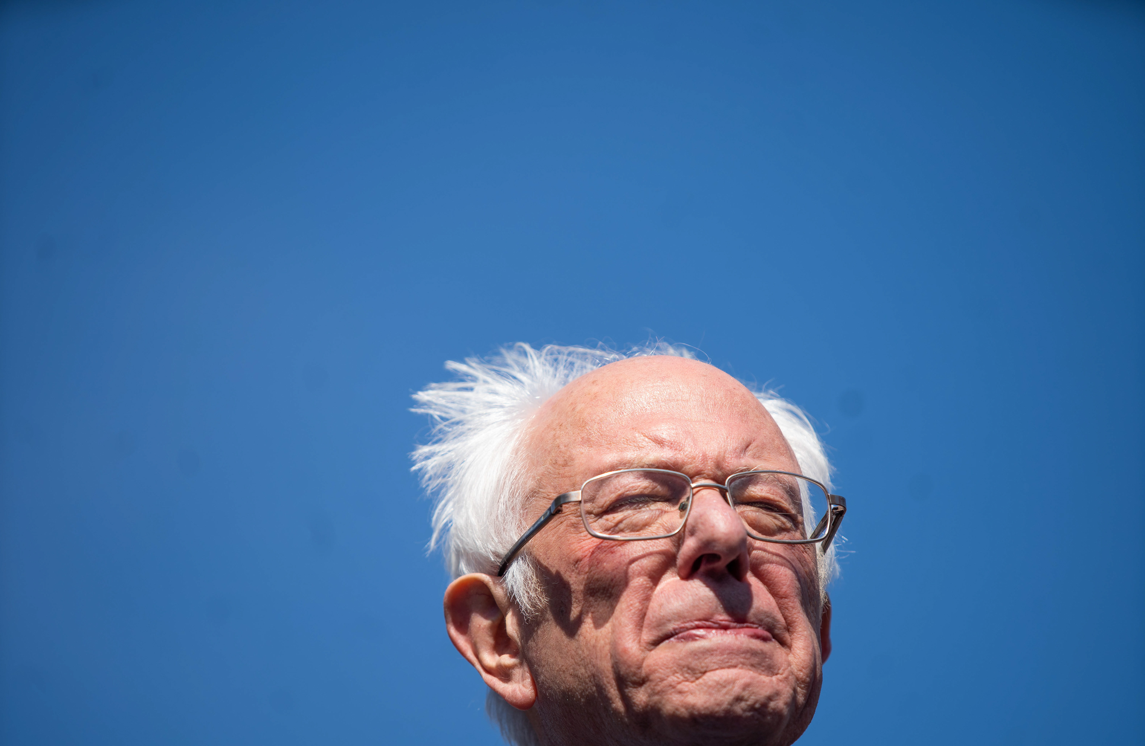 Sen. Bernie Sanders at a rally at Calder Plaza in Grand Rapids, Michigan on Sunday, March 8, 2020. 