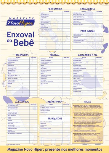 Lista para enxoval de bebê
