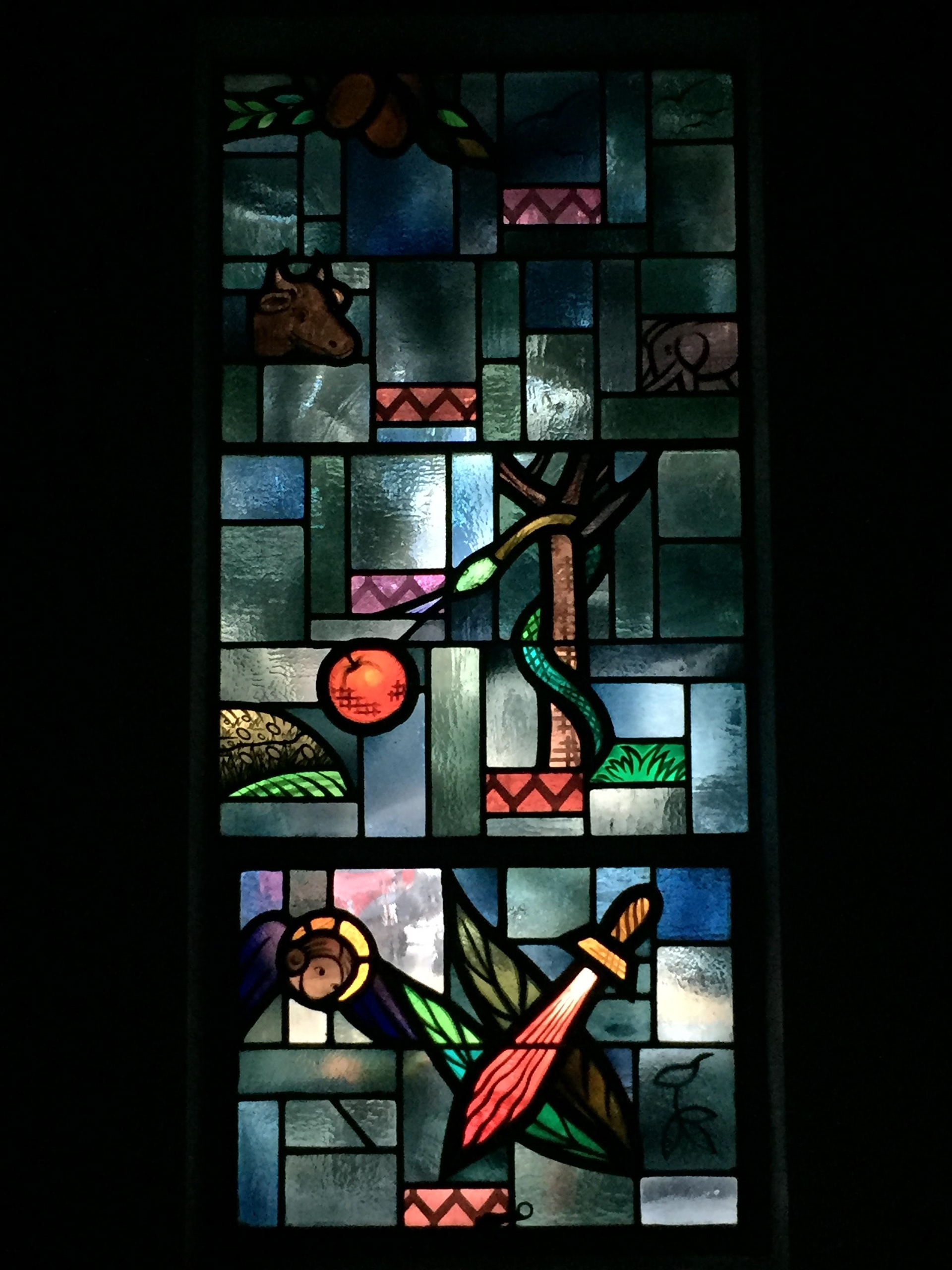 sanctuary stained glass panel