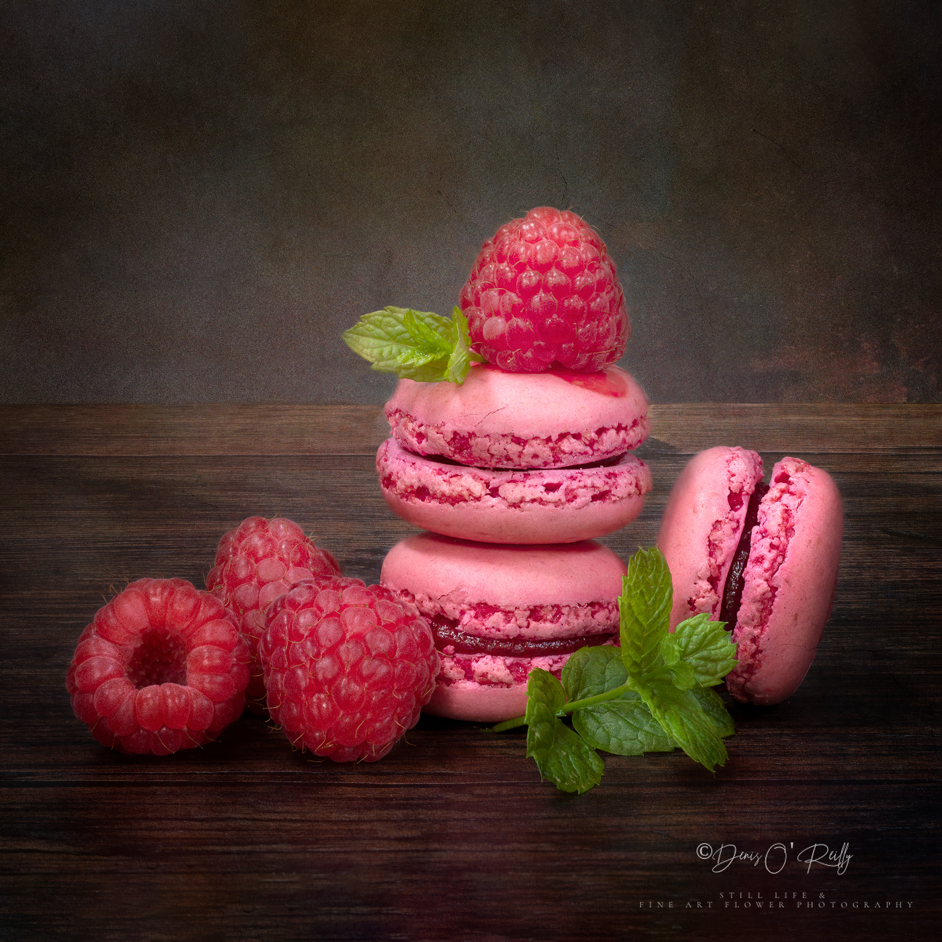 Macarons and Raspberries