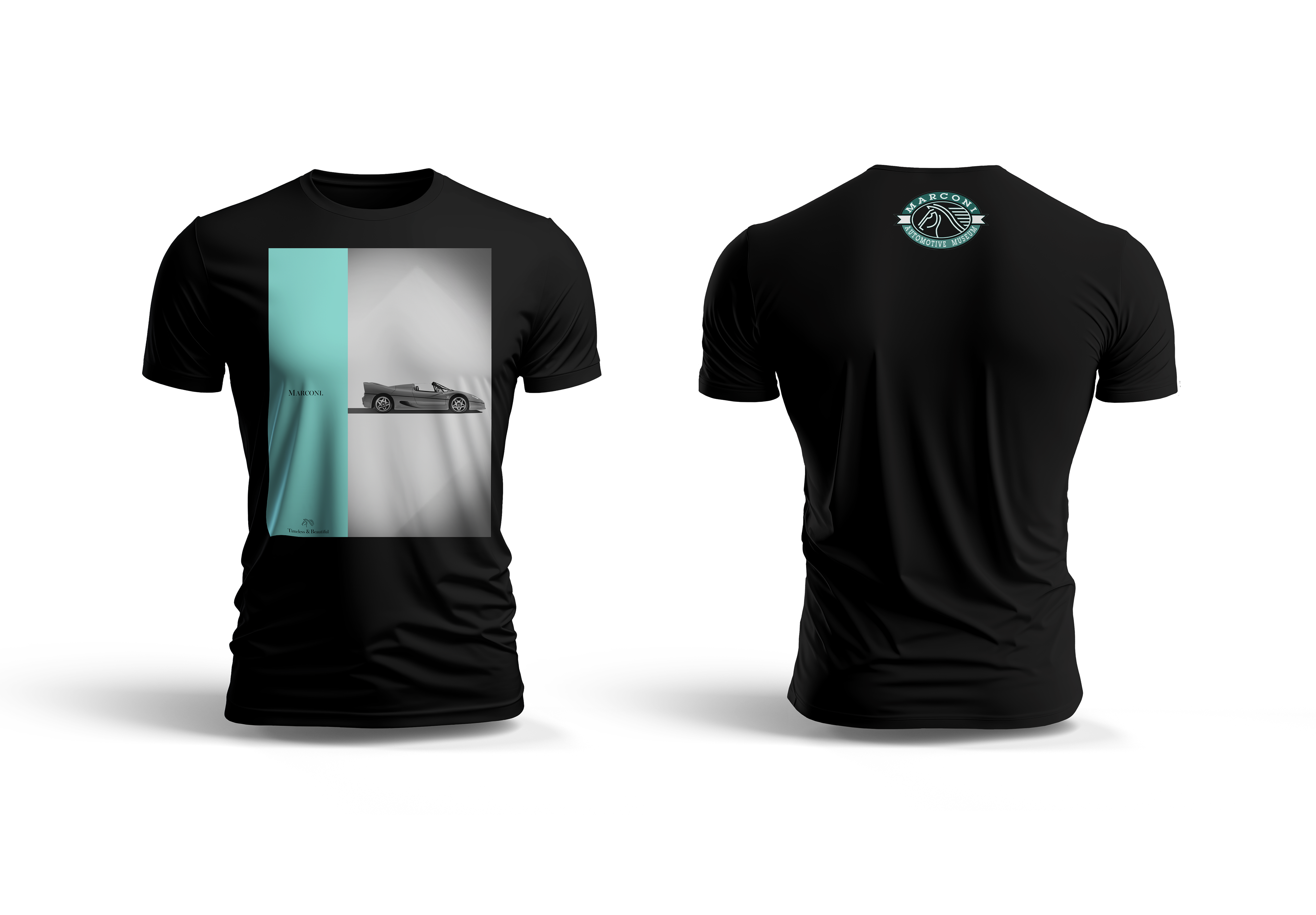 T-Shirt Mockup with the Marconi Logo colorized