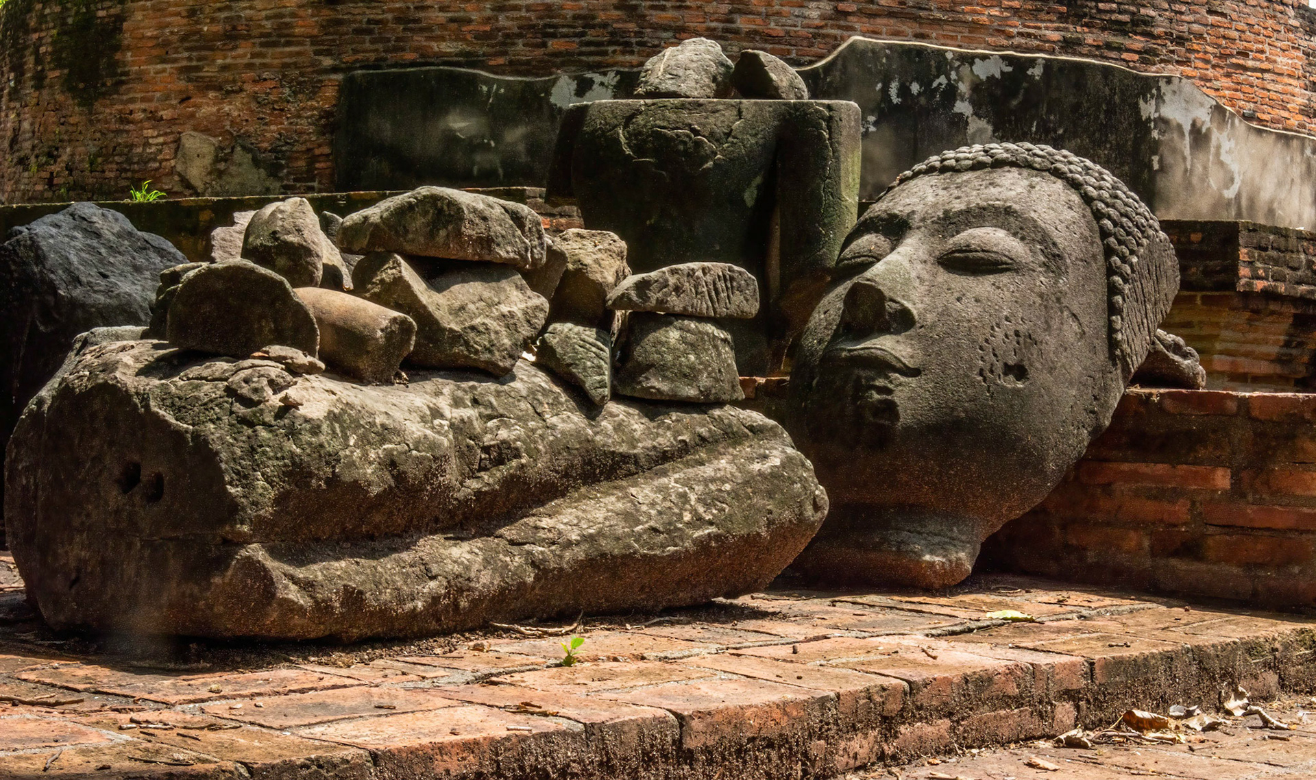 Wat Maha That, built in 1374 and destroyed by the Burmese in 1767.