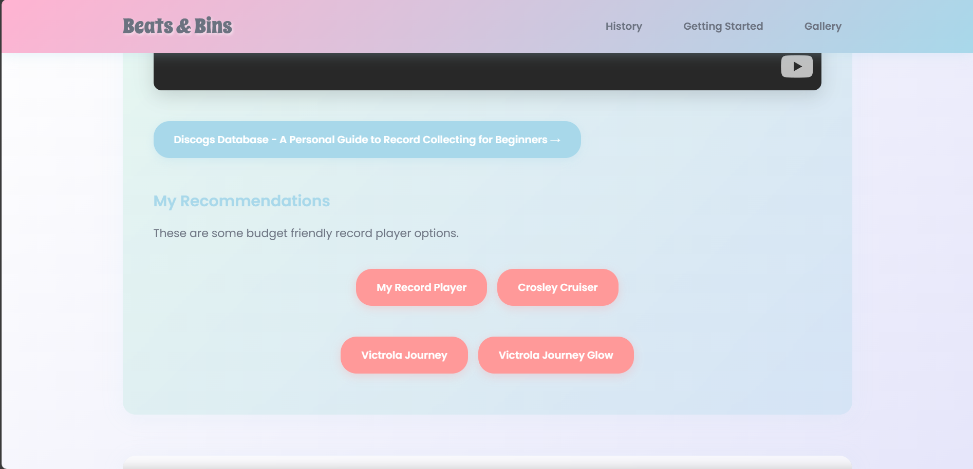 Recommendations With Links to Purchase