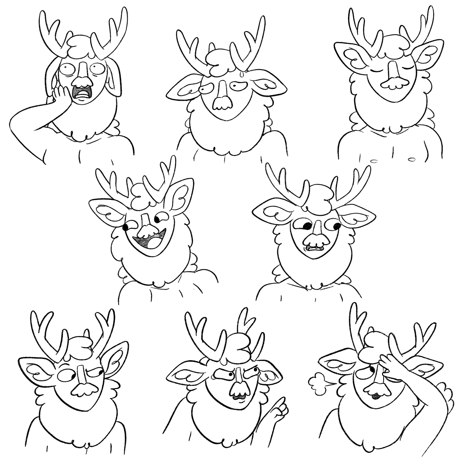 Centaurworld character expression sheet, 2021