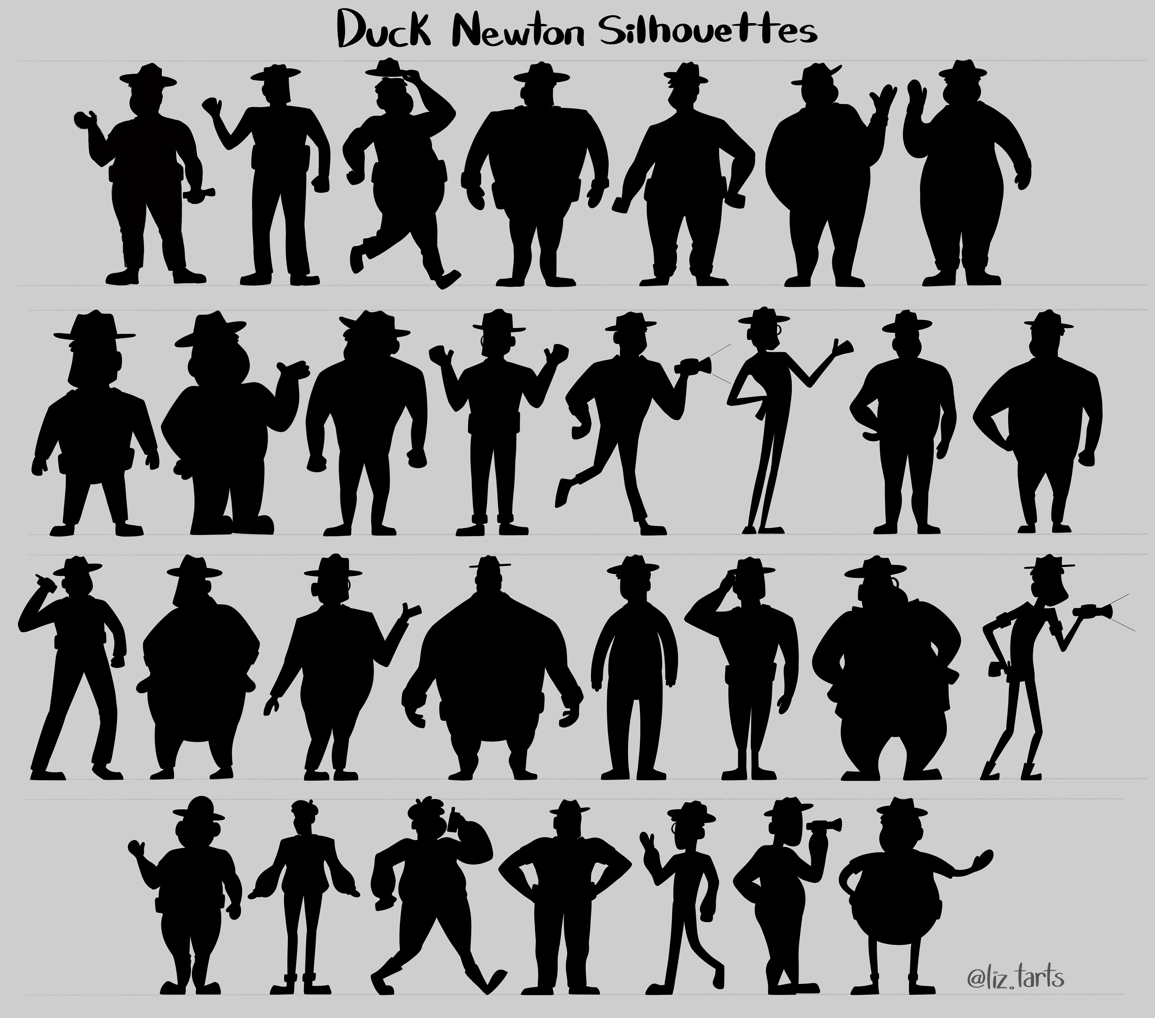Silhouettes for Duck Newton from The Adventure Zone: Amnesty, 2021