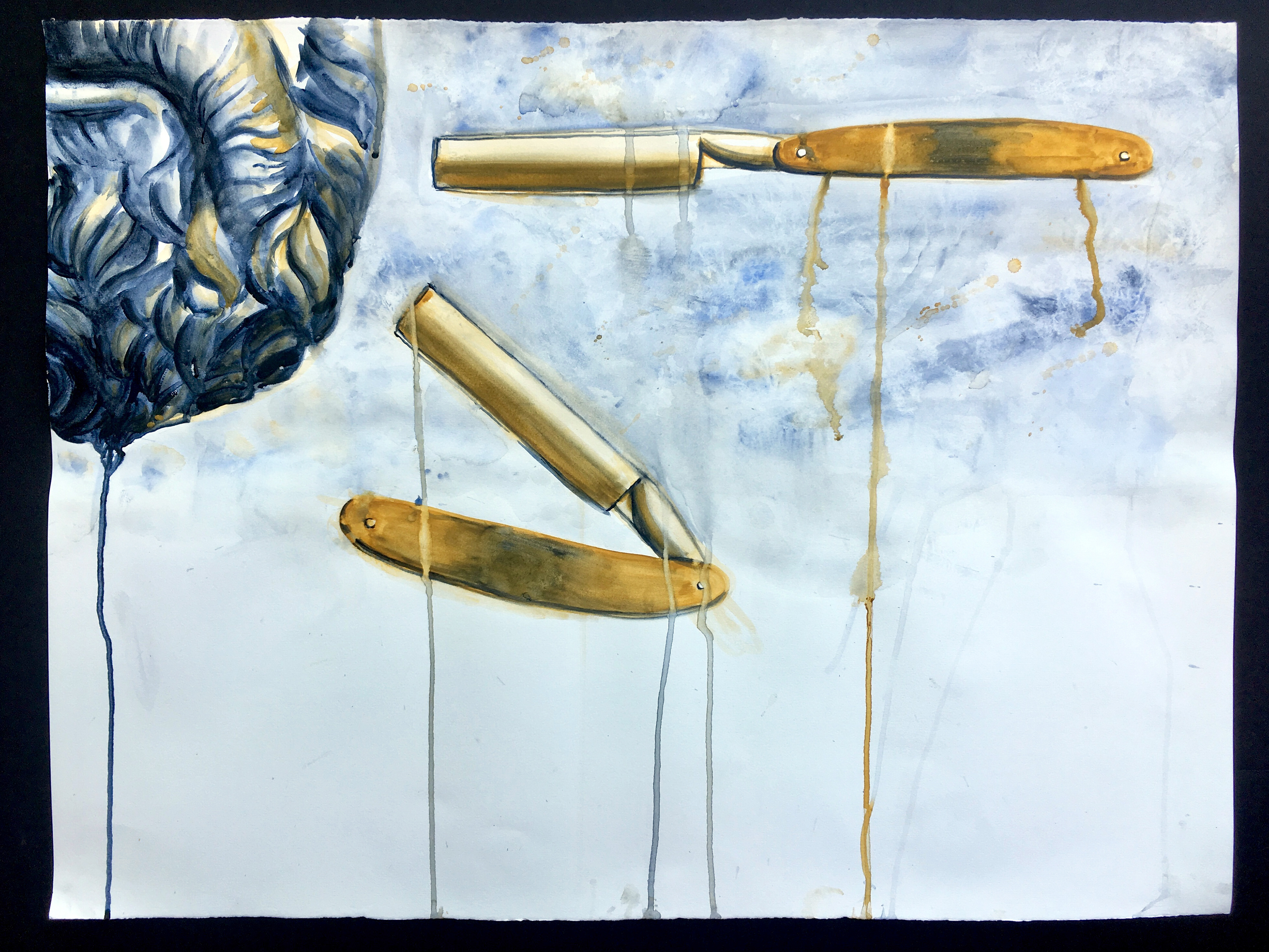 A piece from my series entitled "Hair and Scissors", completed in spring of 2019