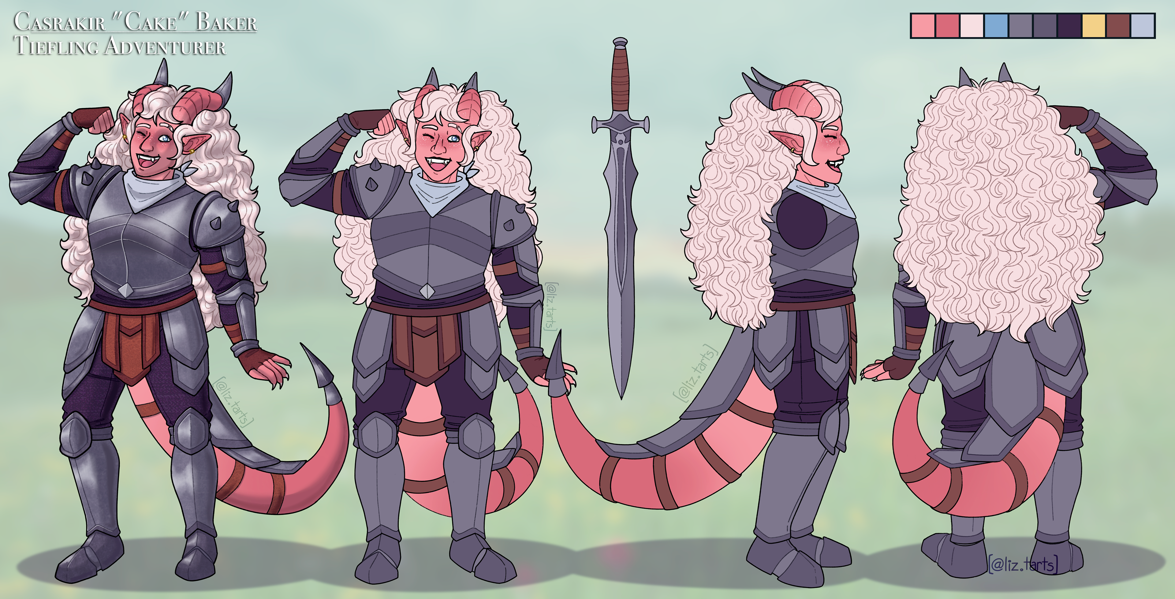 Tiefling Adventurer Turnaround, 2021